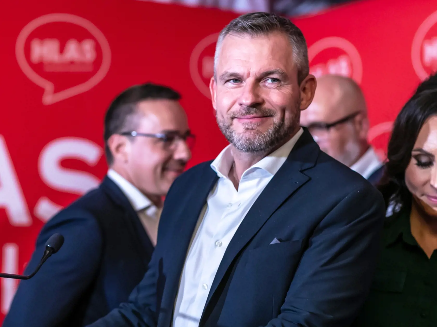 Na snímke tlačová konferencia politickej strany HLAS SD ku zhodnoteniu volieb v reštaurácii Aušpic.  