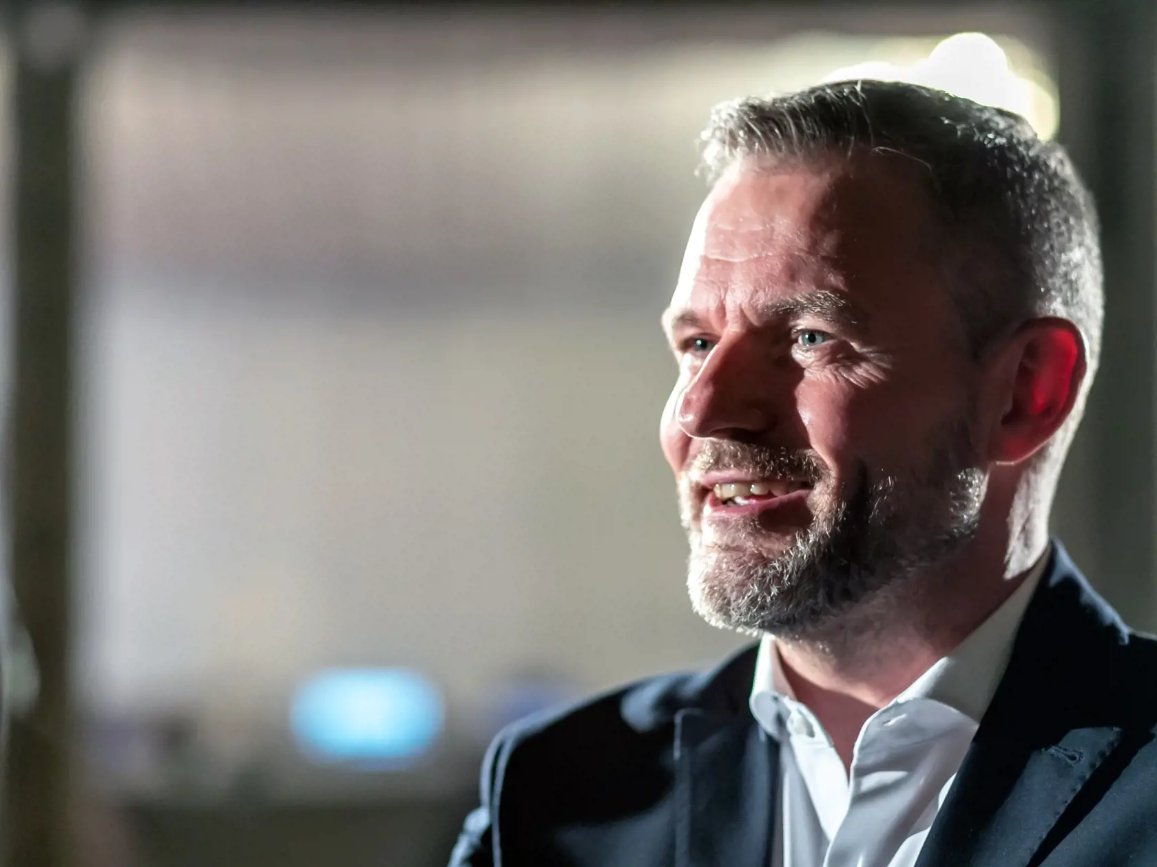 Na snímke predseda politickej strany HLAS - sociálna demokracia Peter Pellegrini počas brífingu s novinármi v reštaurácii Aušpic.  