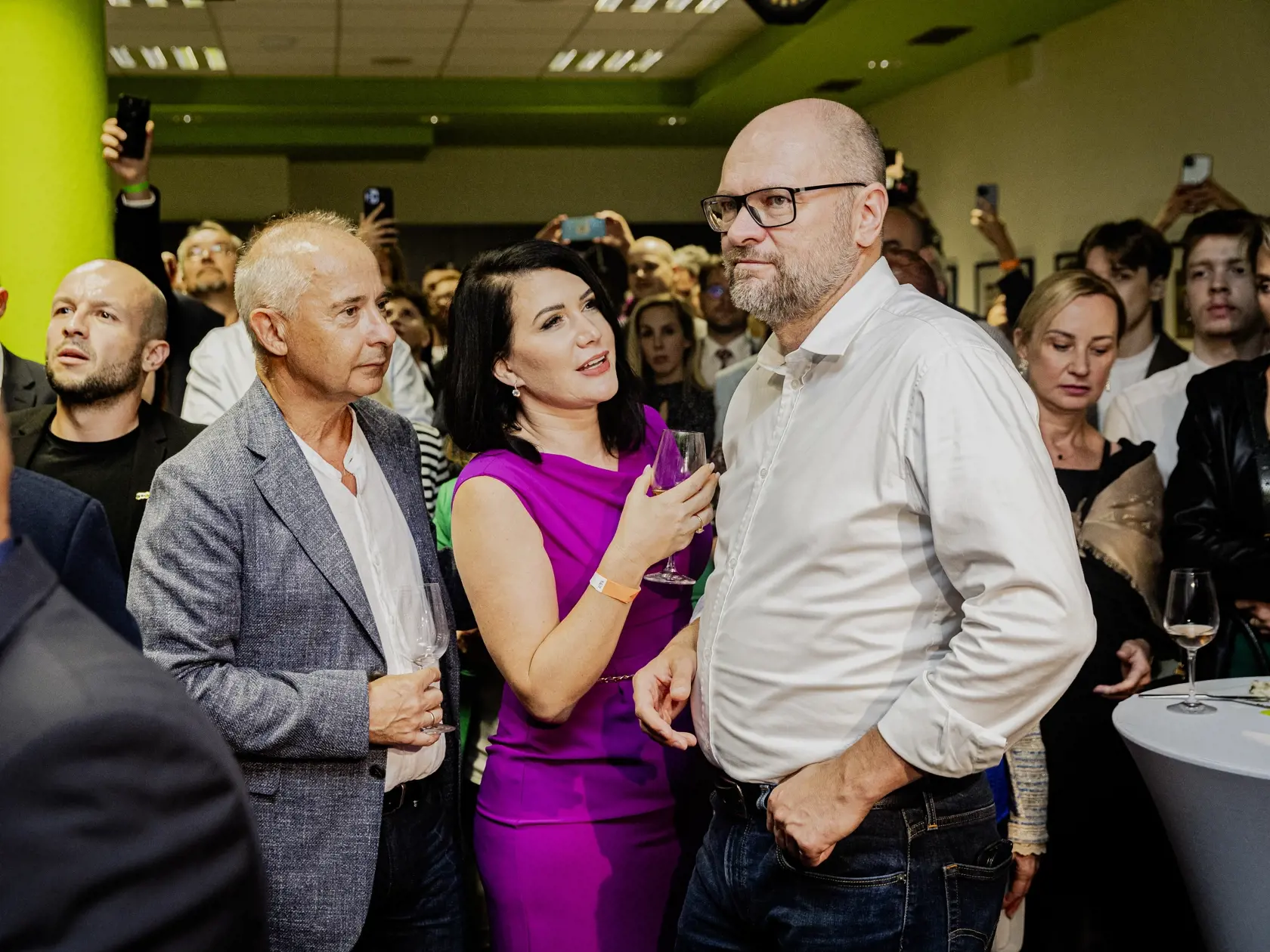 Na snímke Richard Sulík a Jana Bittó Cigániková počas volebnej noci predčasných parlamentných volieb 2023.