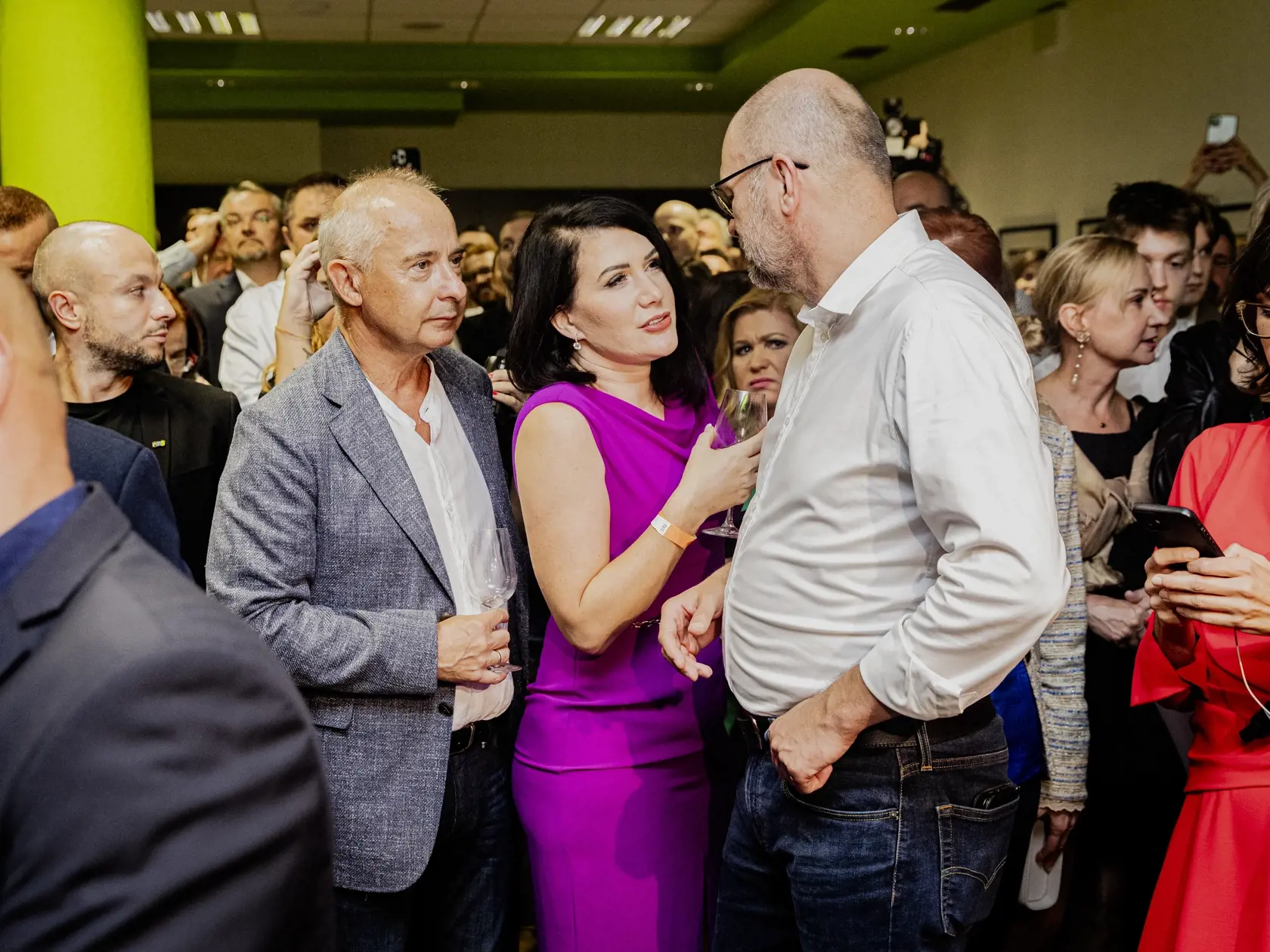 Na snímke Richard Sulík a Jana Bittó Cigániková počas volebnej noci predčasných parlamentných volieb 2023.