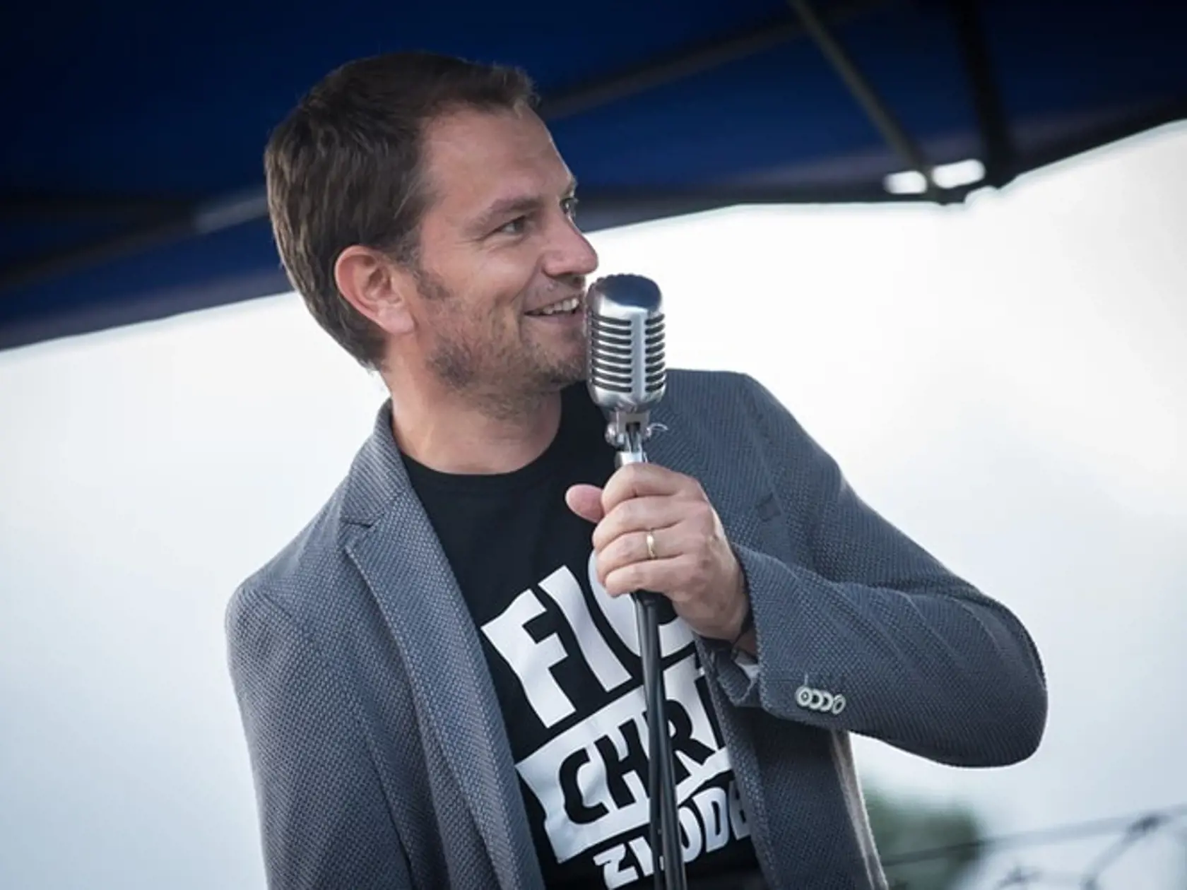 Igor Matovič na jednom z protestov.