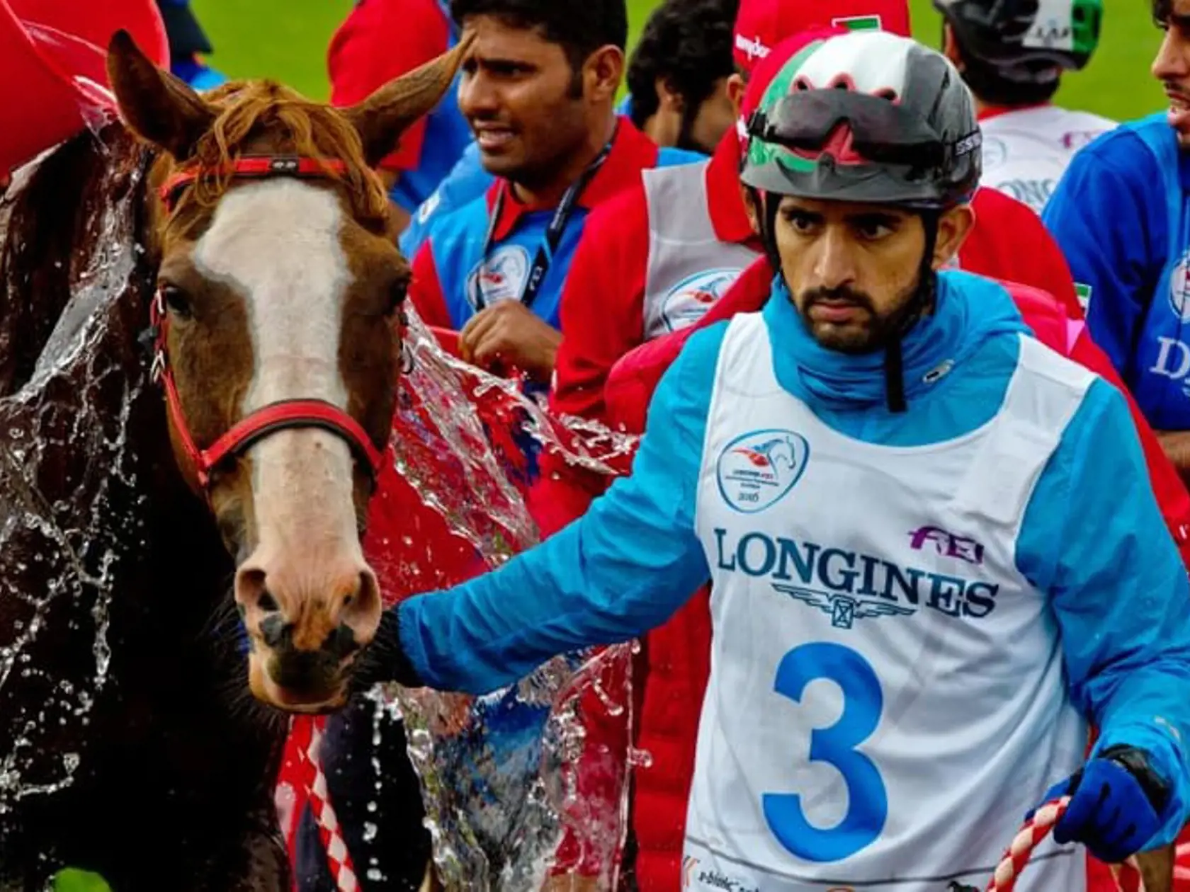 Na snímke Hamdan bin Mohammed bin Rashid Al Maktoum počas Longines FEI World Endurance Championships 2016.