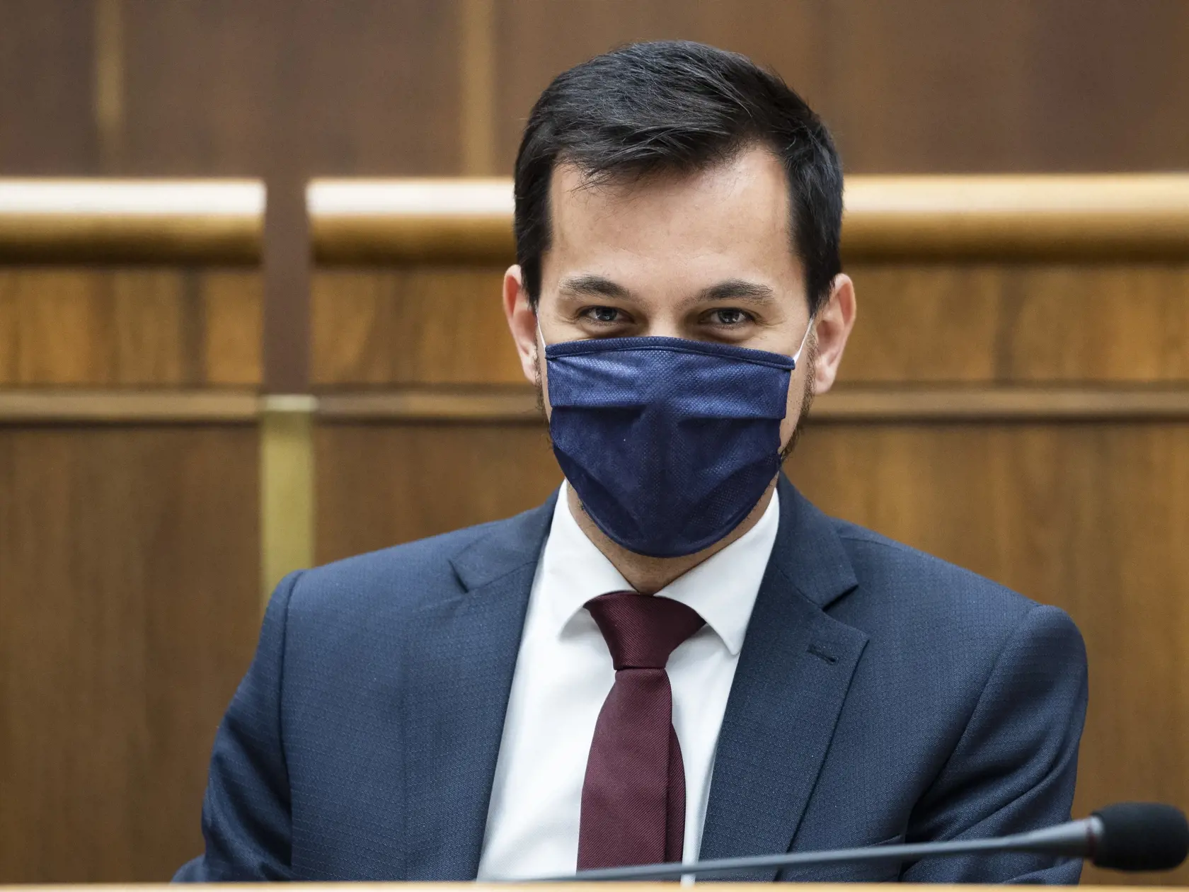 Na snímke podpredseda NR SR Juraj Šeliga (Za ľudí) počas 6. rokovania NR SR o programovom vyhlásení vlády v Bratislave 22. apríla 2020. FOTO TASR - Jaroslav Novák