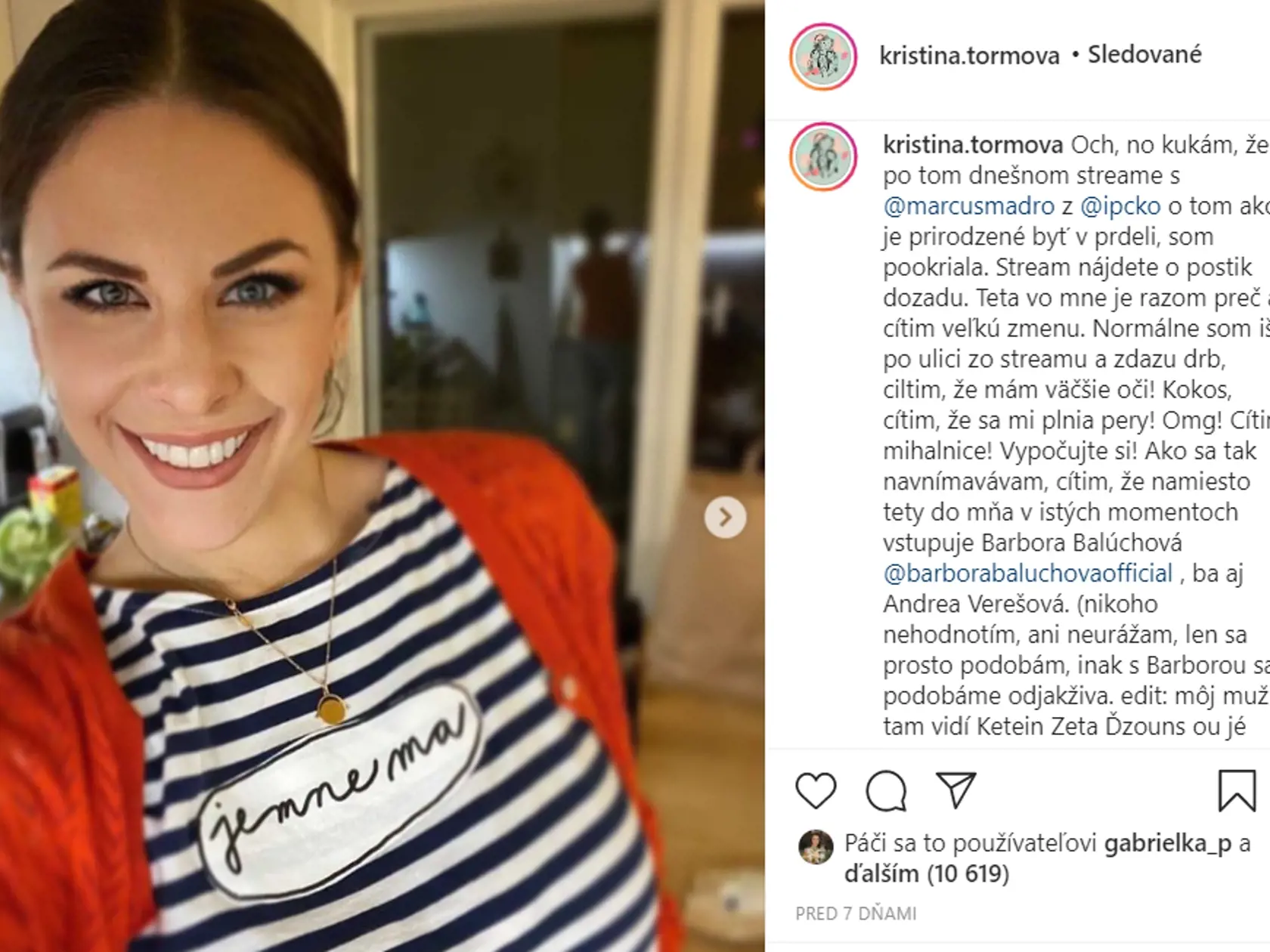 Kristína si aplikáciou nafúkla pery, upravila oči.