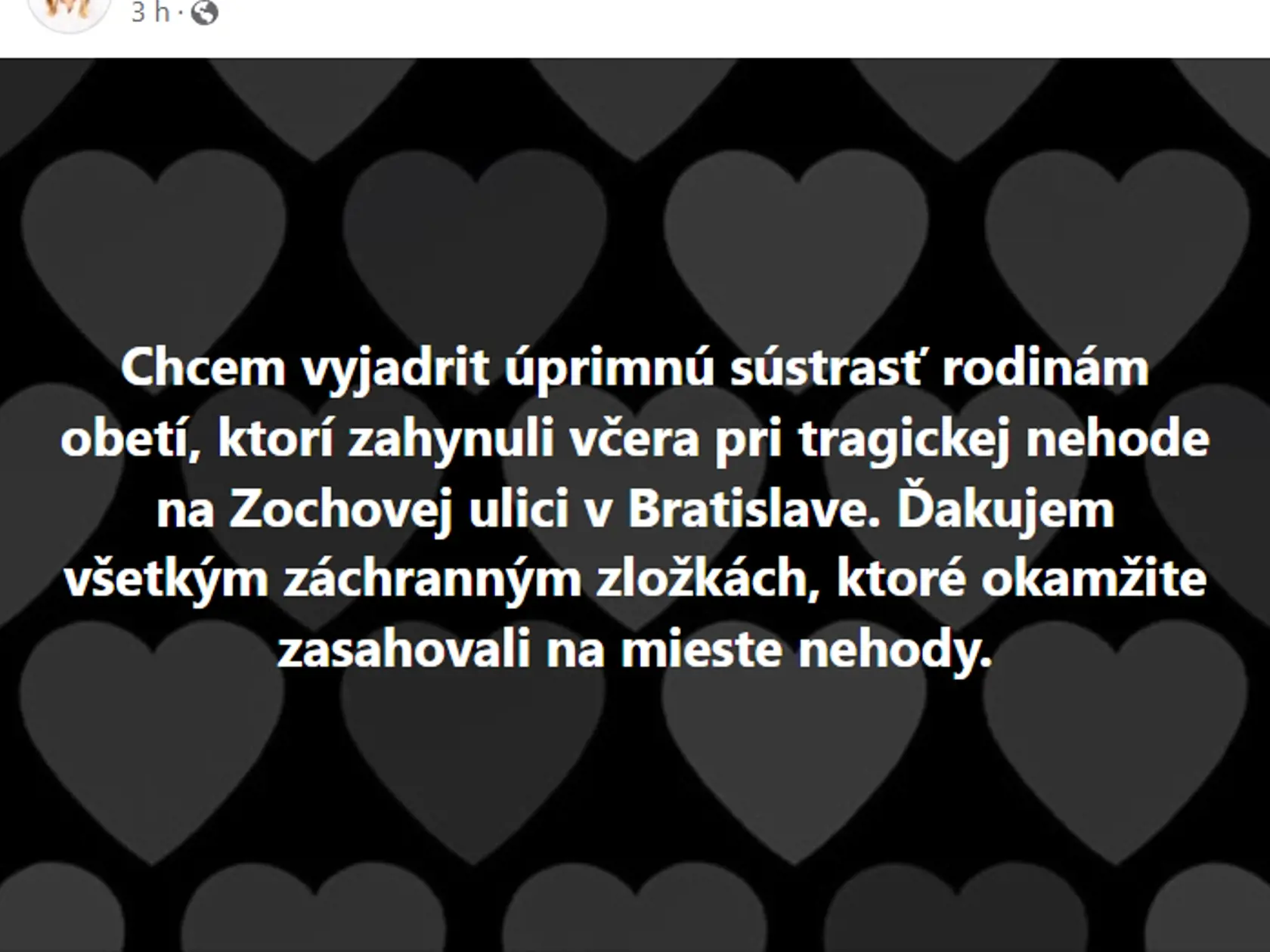 Denisa Saková poďakovala záchranným zložkám za zásah pri tragickej nehoda