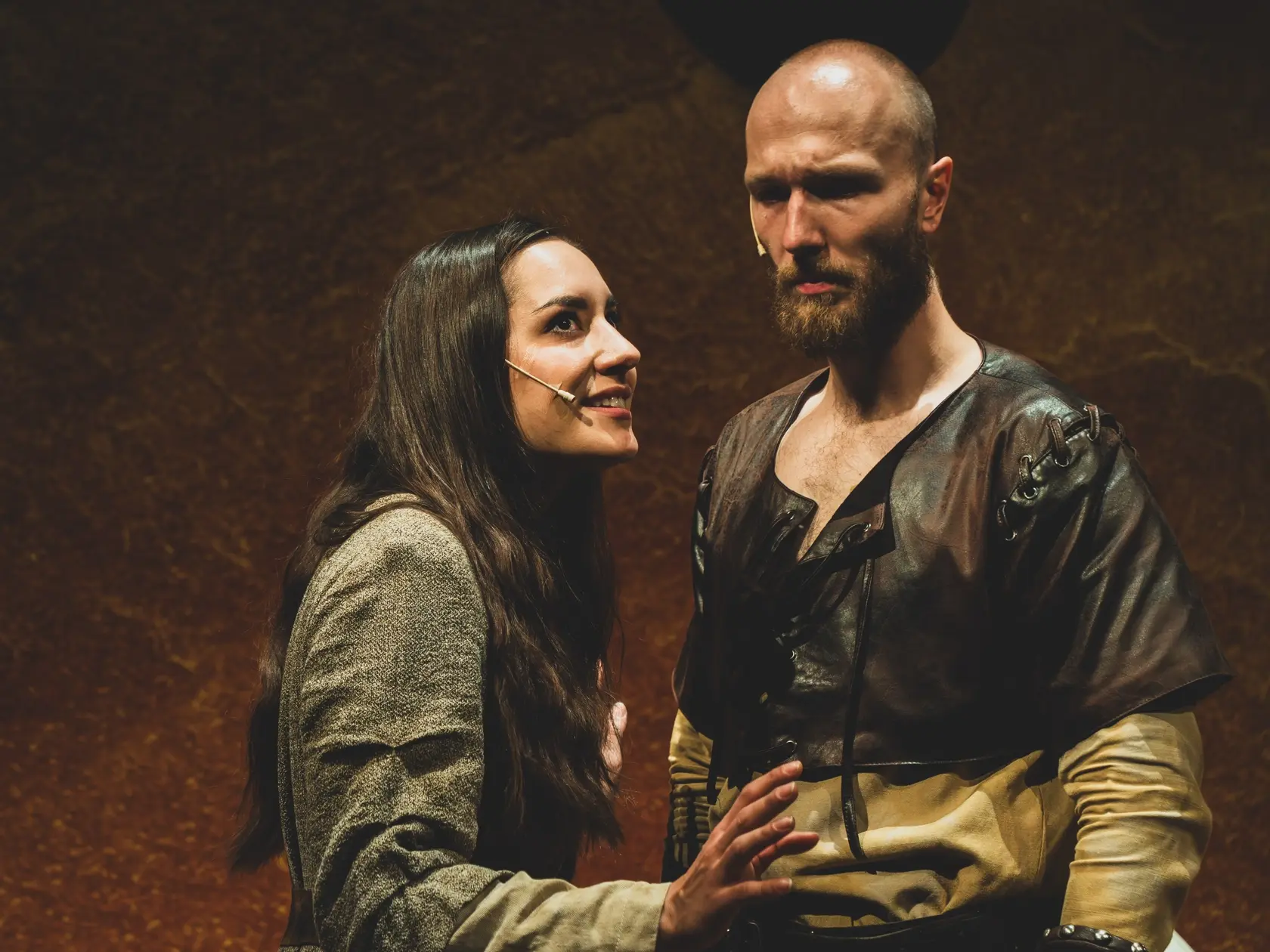 Barbora Bezáková a jej partner František Maňák v predstavení jihlavského divadla Macbeth.