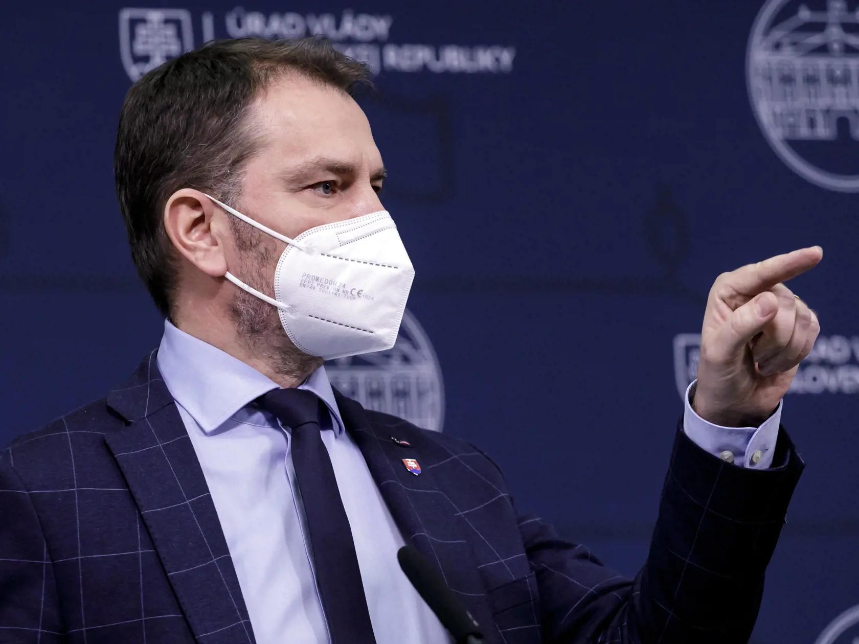 Na snímke podpredseda vlády a minister financií SR Igor Matovič počas tlačového brífingu na tému Sputnik V,  dosť bolo klamstiev. Šéfku ŠÚKL počas nej spomenul mnohokrát.