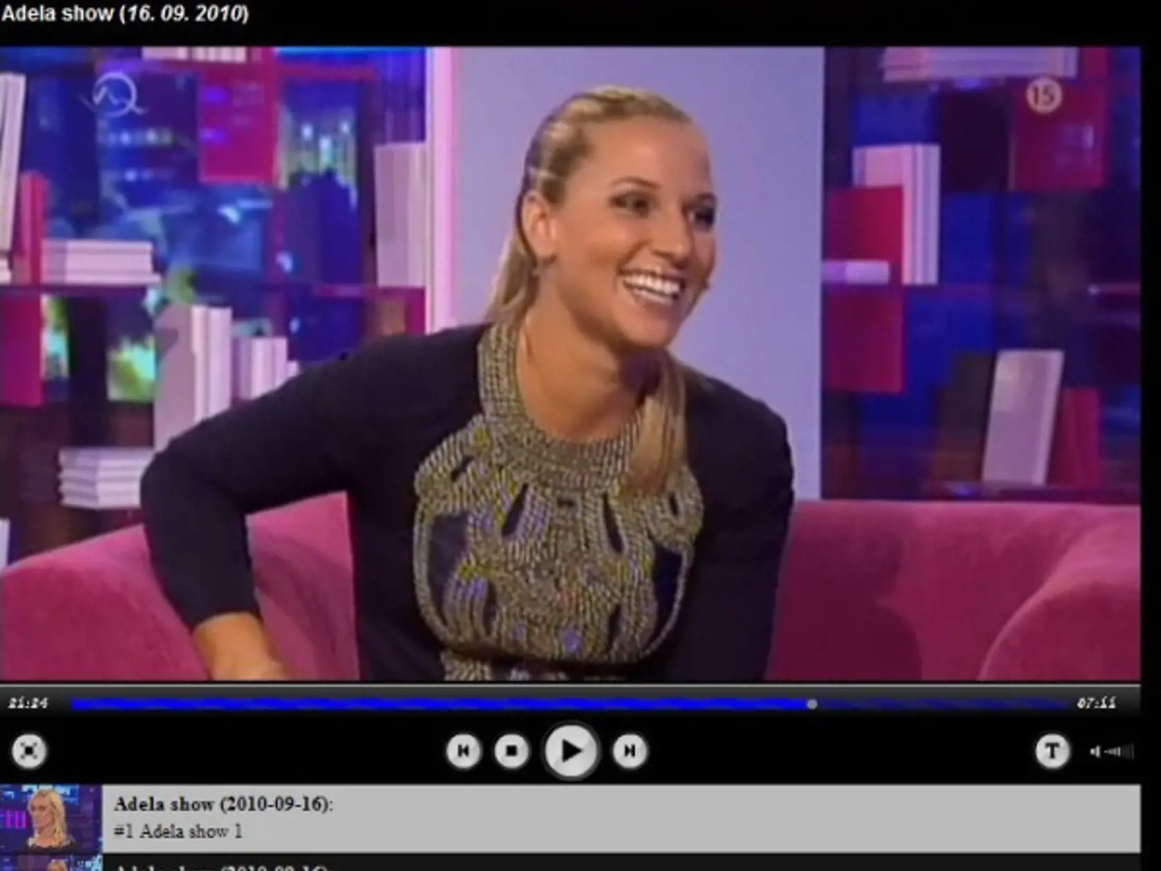 Dominika Cibulková ako hosť v Adela show.