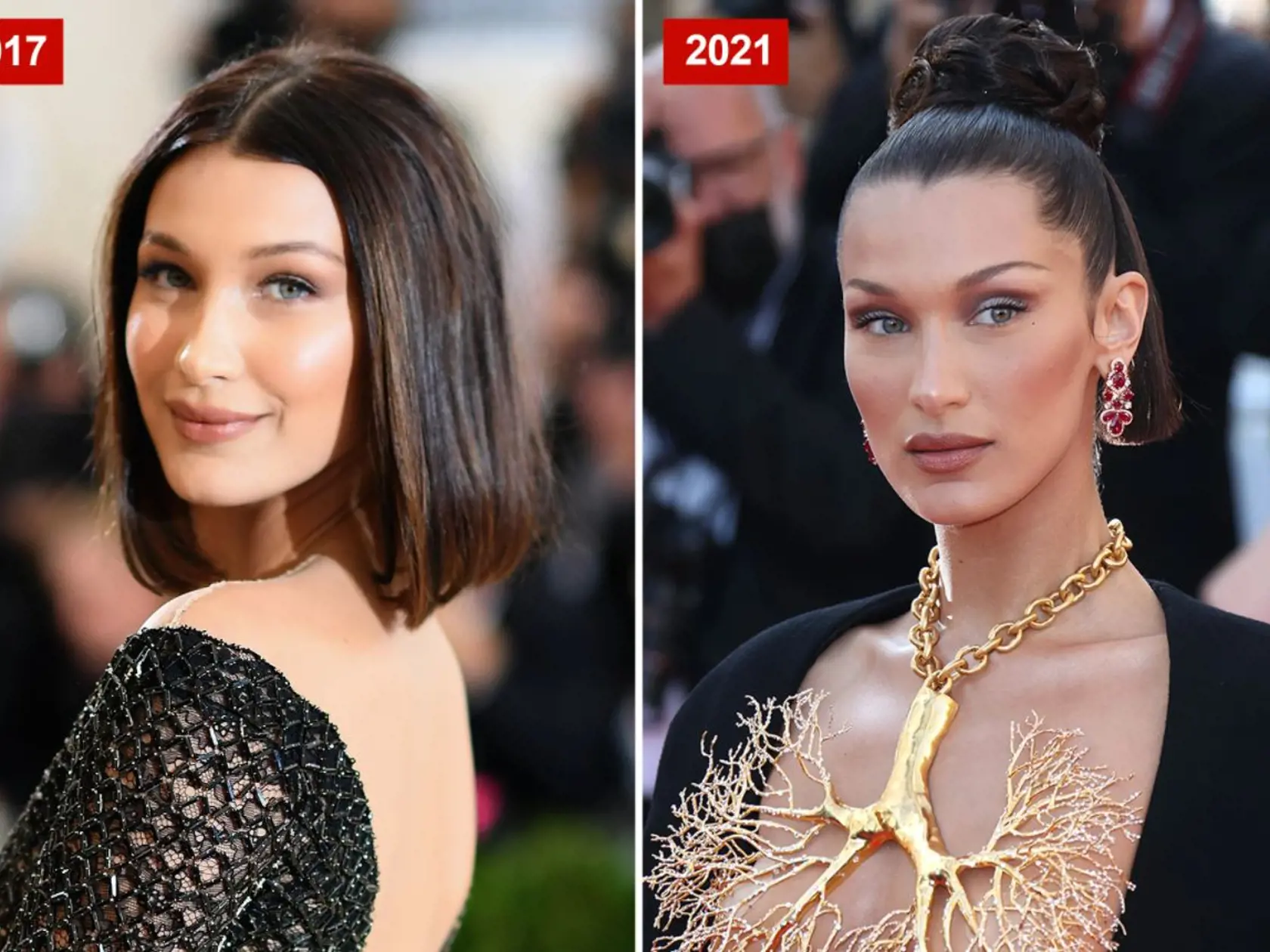 Bella Hadid sa k liftingu očí nepriznáva. Po rokoch sa však jej tvár viditeľne zmenila.