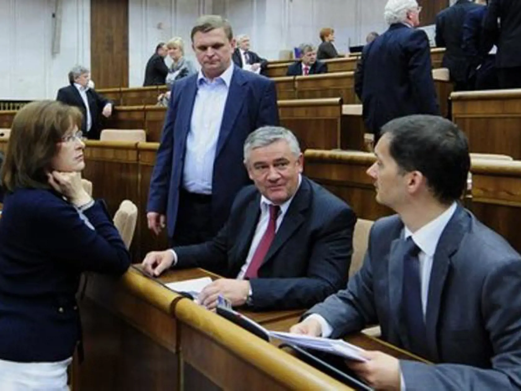 Zľava Anna Belousovová, Rudolf Púčik, Ján Slota a Rafael Rafaj.