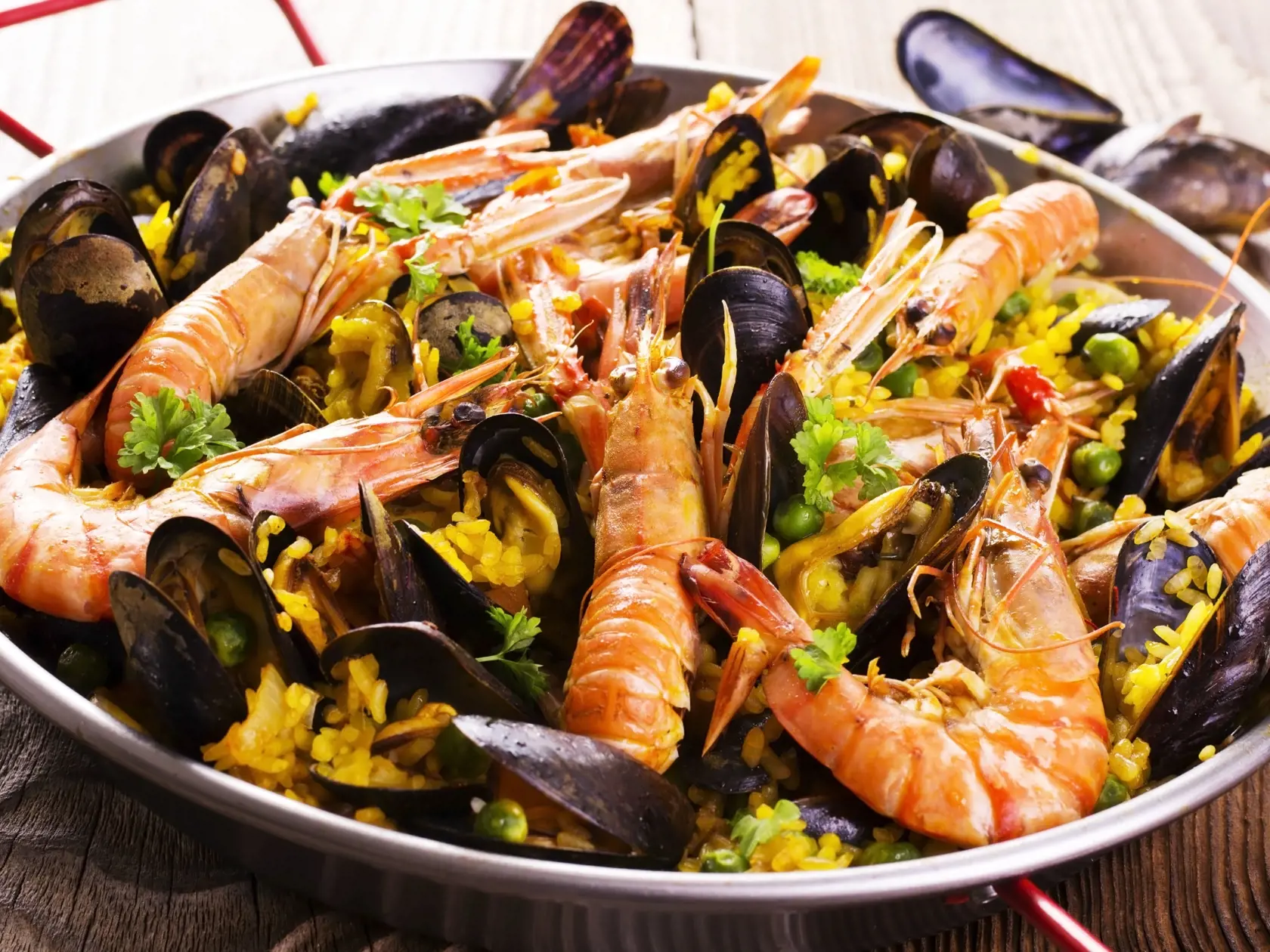 jedlo - paella - krevety