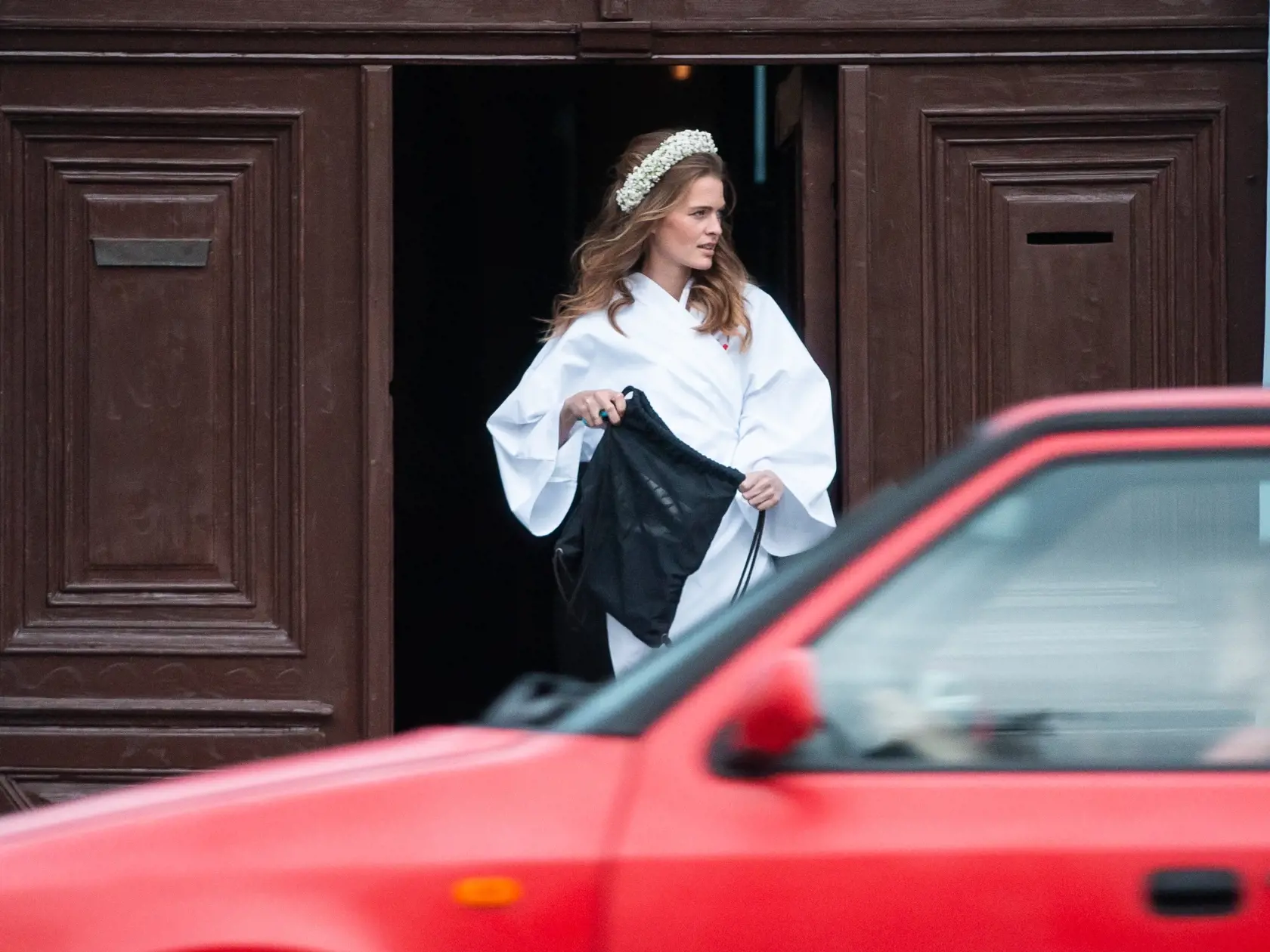 Svadba modelky Michaely Hlaváčkovej a Rasťa Brezovského v Modre. Na snímke nevesta Michaela Hlaváčková.