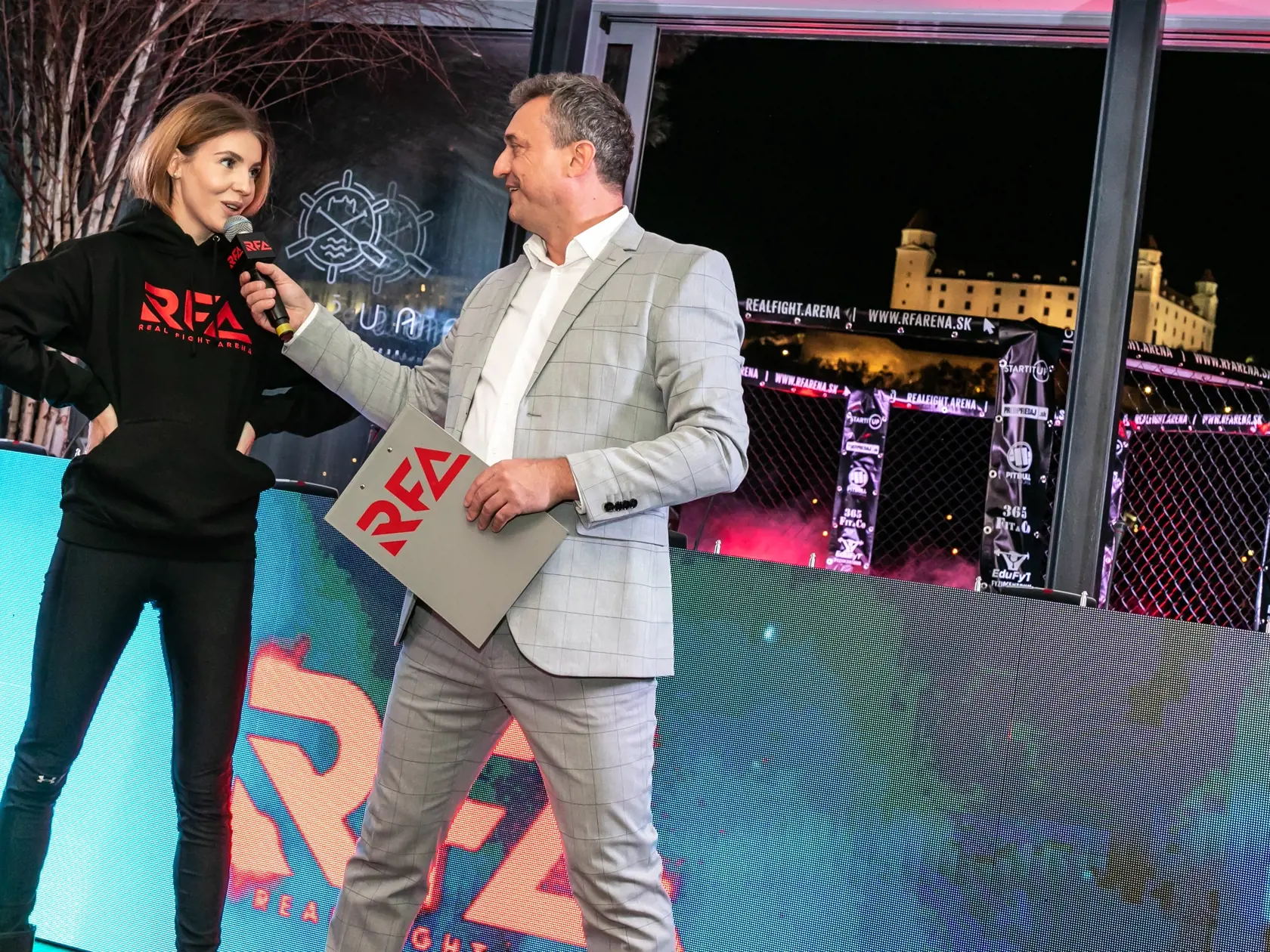 Na snímke je tlačová konferencia a predstavenie  novej česko-slovenskej MMA organizácie Real Fight Arena v reštaurácii Aušpic. 