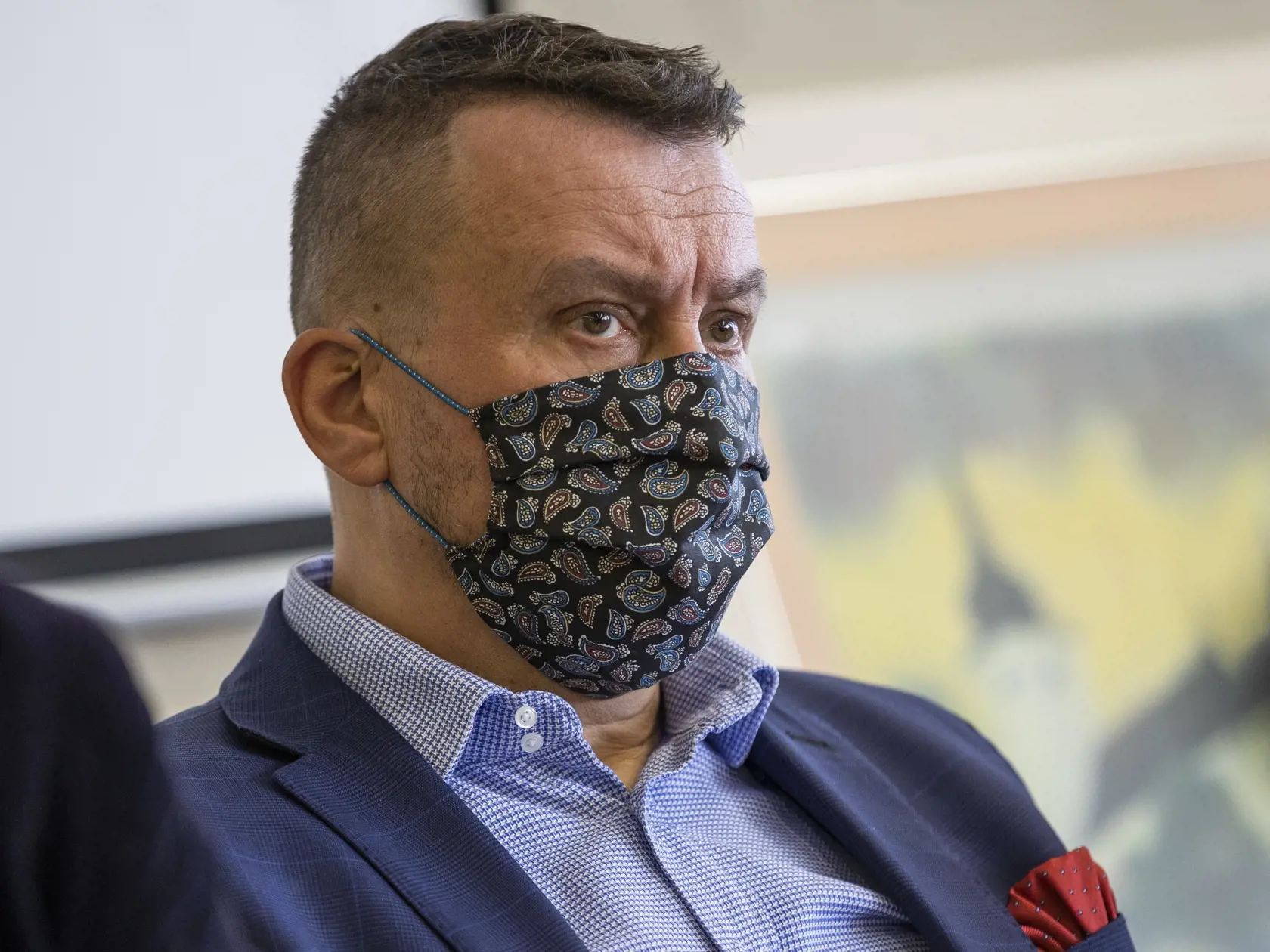 Na snímke predseda Rady RTVS Igor Gallo počas mimoriadneho rokovania Rady Rozhlasu a televízie Slovenska (RTVS) v Bratislave 27. mája 2020. FOTO TASR - Jaroslav Novák