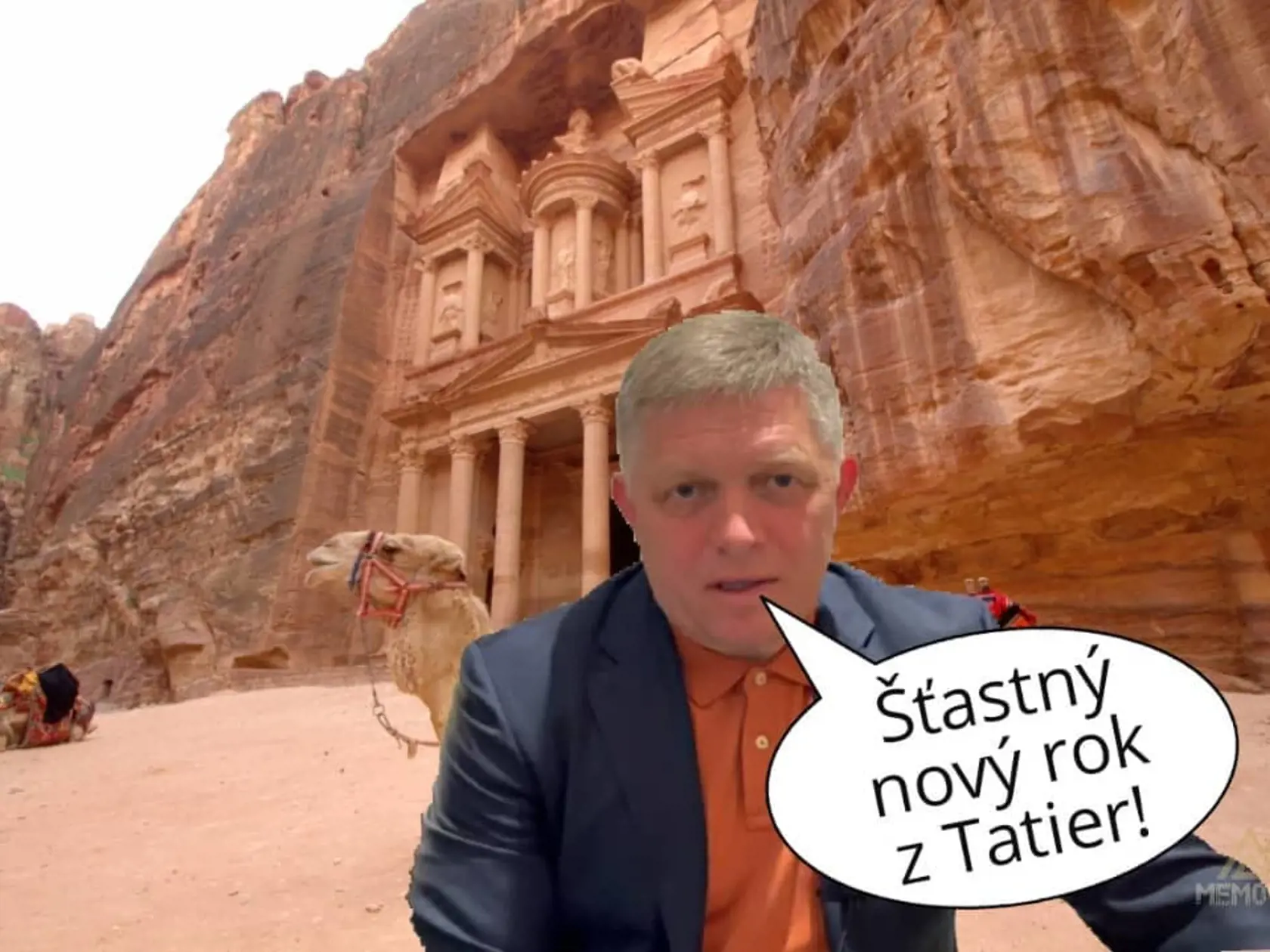 Téma dovolenkovania Roberta Fica v Jordánsku zaujala memečkárov.