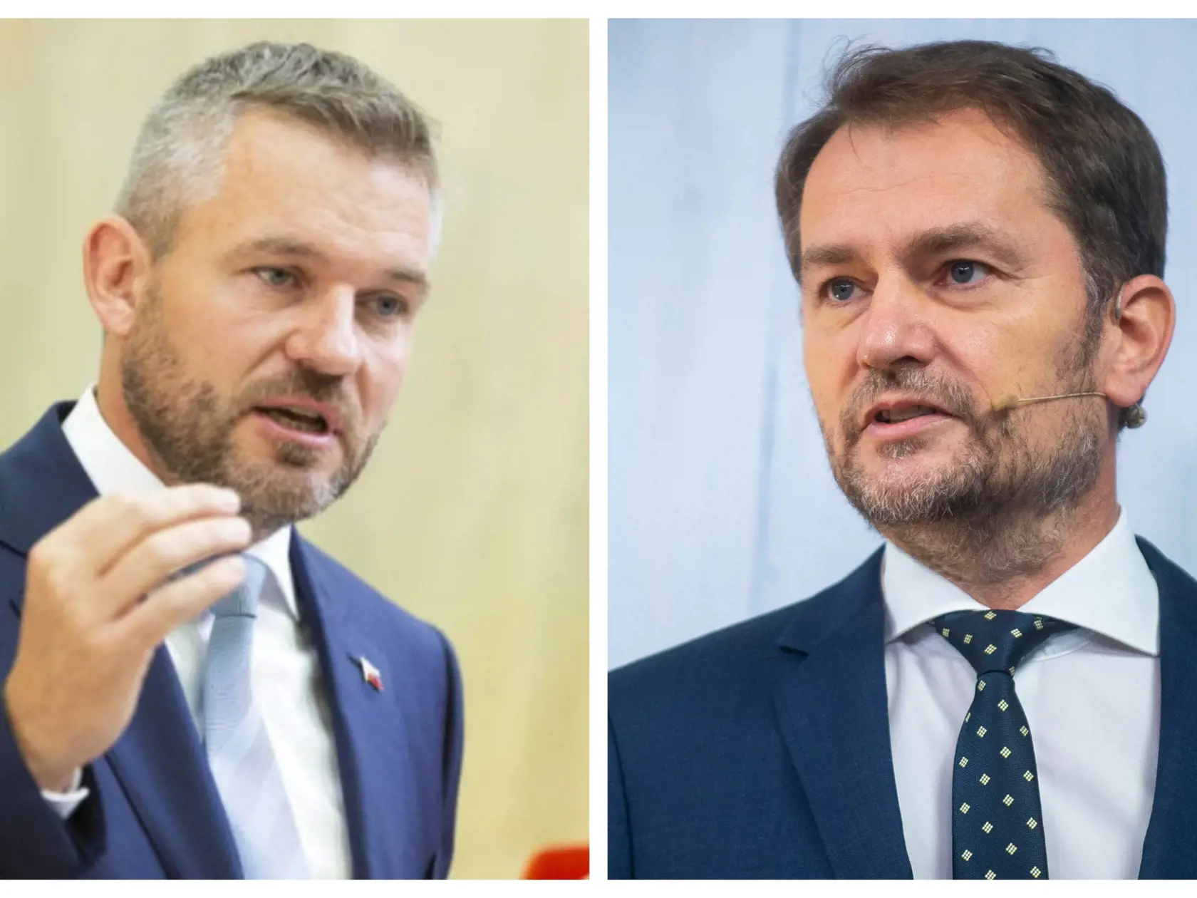 koláž I. Matovič a P. Pellegrini