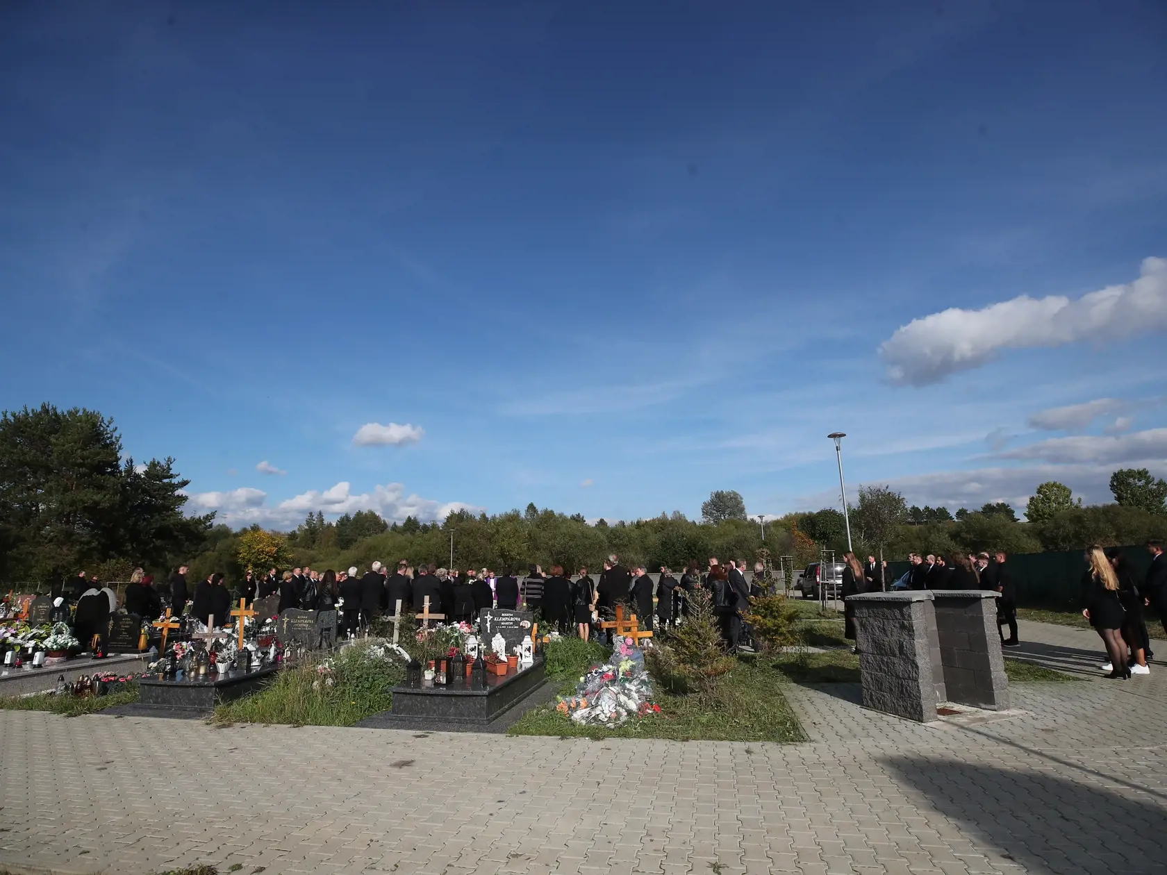 Pohreb Natálie Hamrákovej, ktorá zomrela pri nehode na Zochovej ulici.
