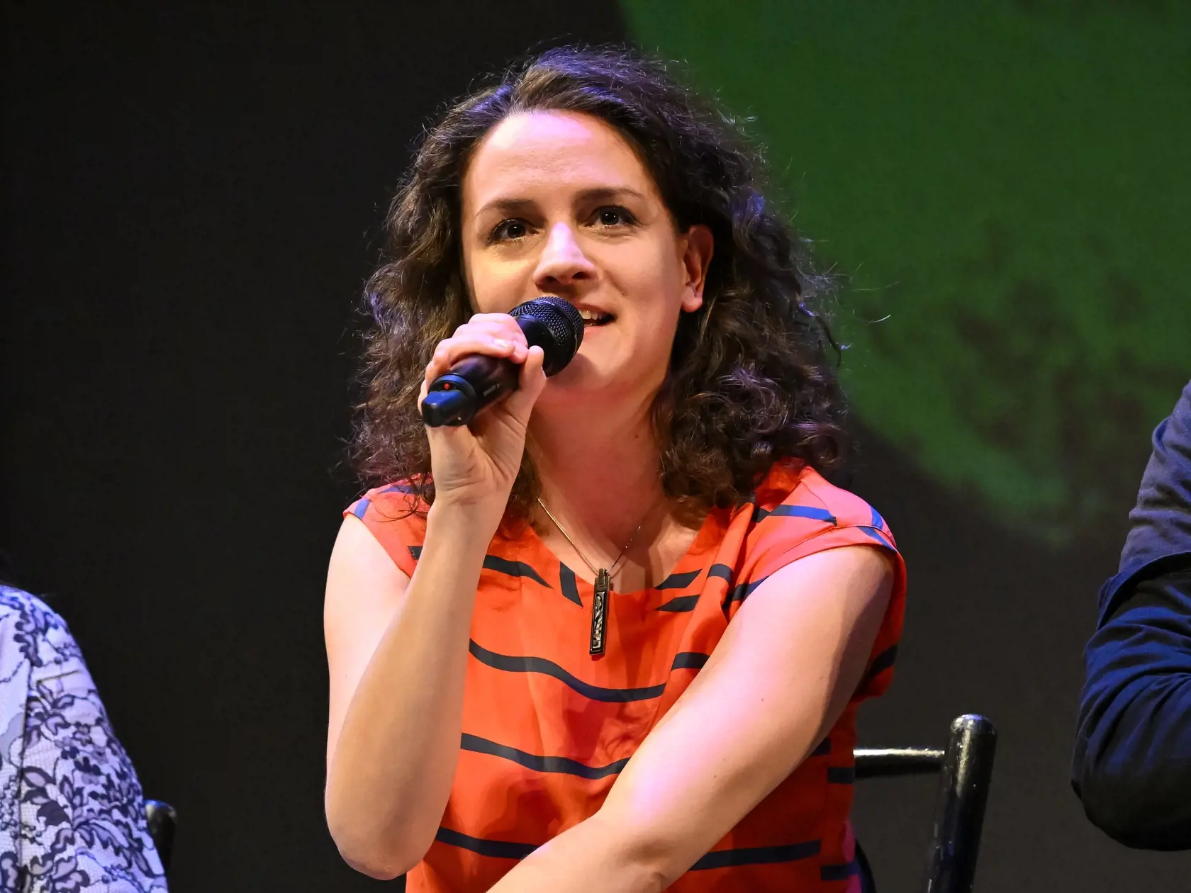 Na snímke dramaturgička Andrea Bučková počas tlačovej konferencie divadla Nová scéna k premiére rodinného muzikálu Lionel Bart: Oliver podľa románu Charlesa Dickensa Oliver Twist v Bratislave 5. marca 2024. FOTO TASR - Pavol Zachar