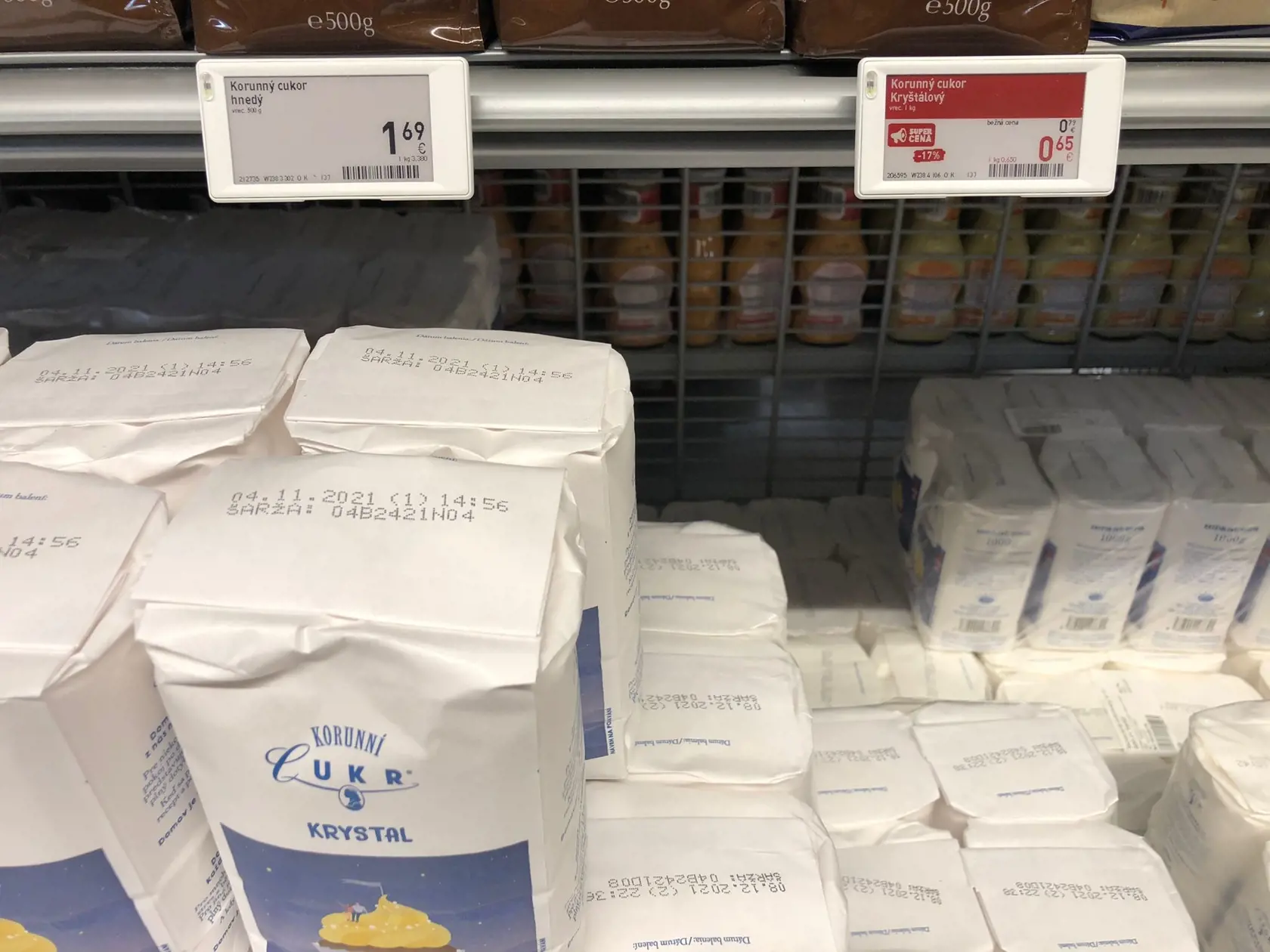 Ceny potravín na Slovensku v predajni Billa.