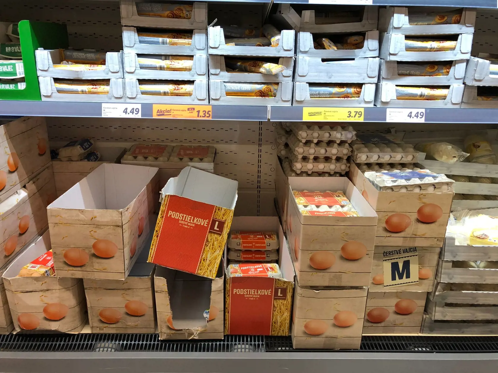 Ceny potravín v predajni Lidl na Slovensku.
