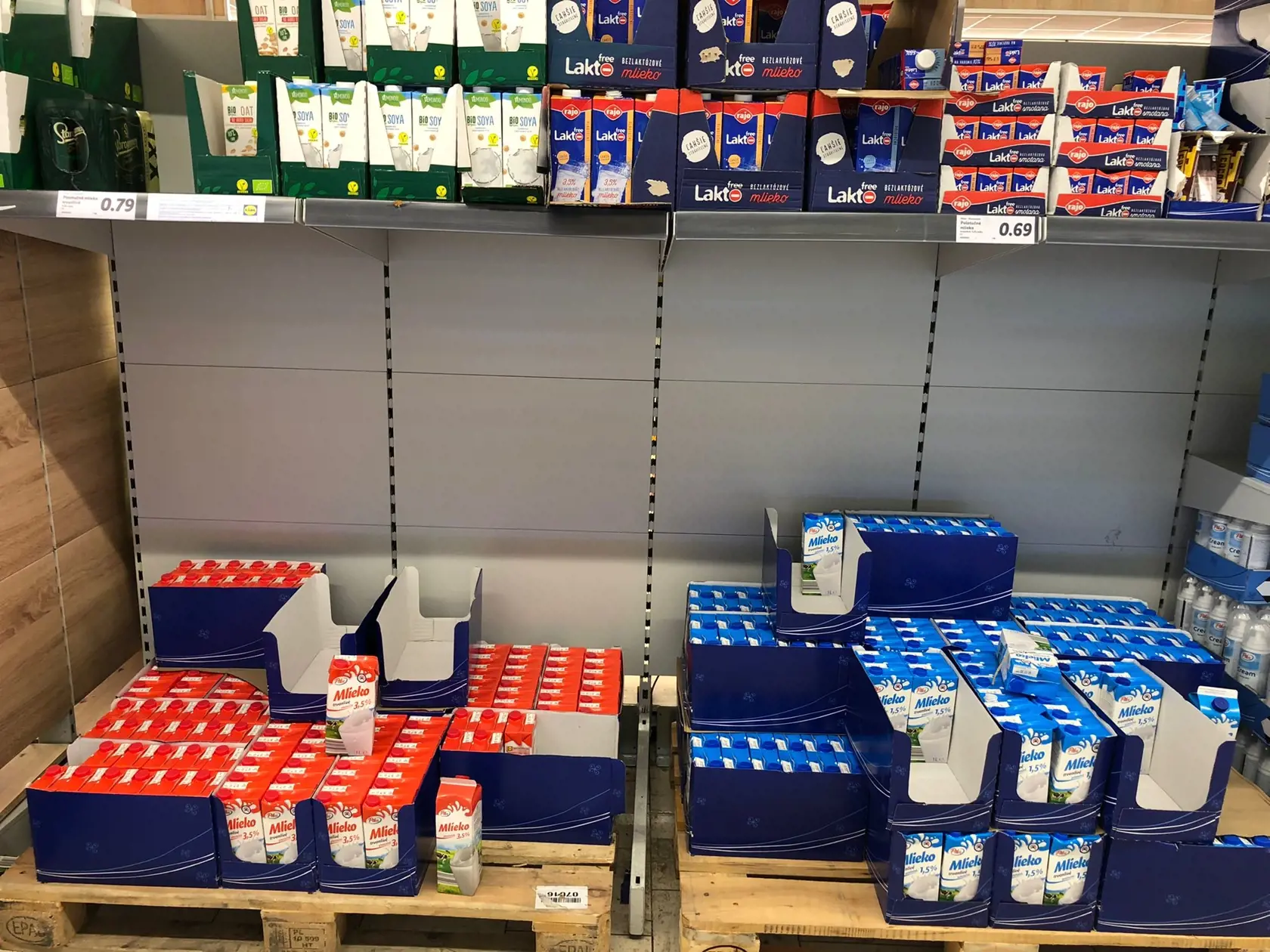 Ceny potravín v predajni Lidl na Slovensku.