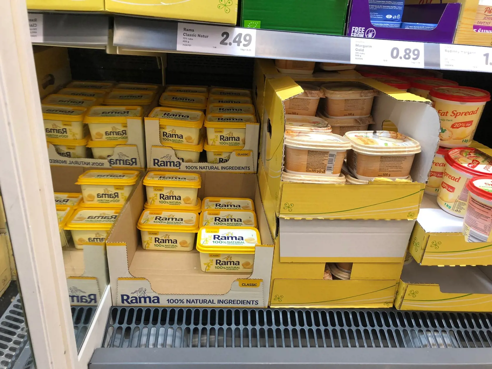 Ceny potravín v predajni Lidl na Slovensku.