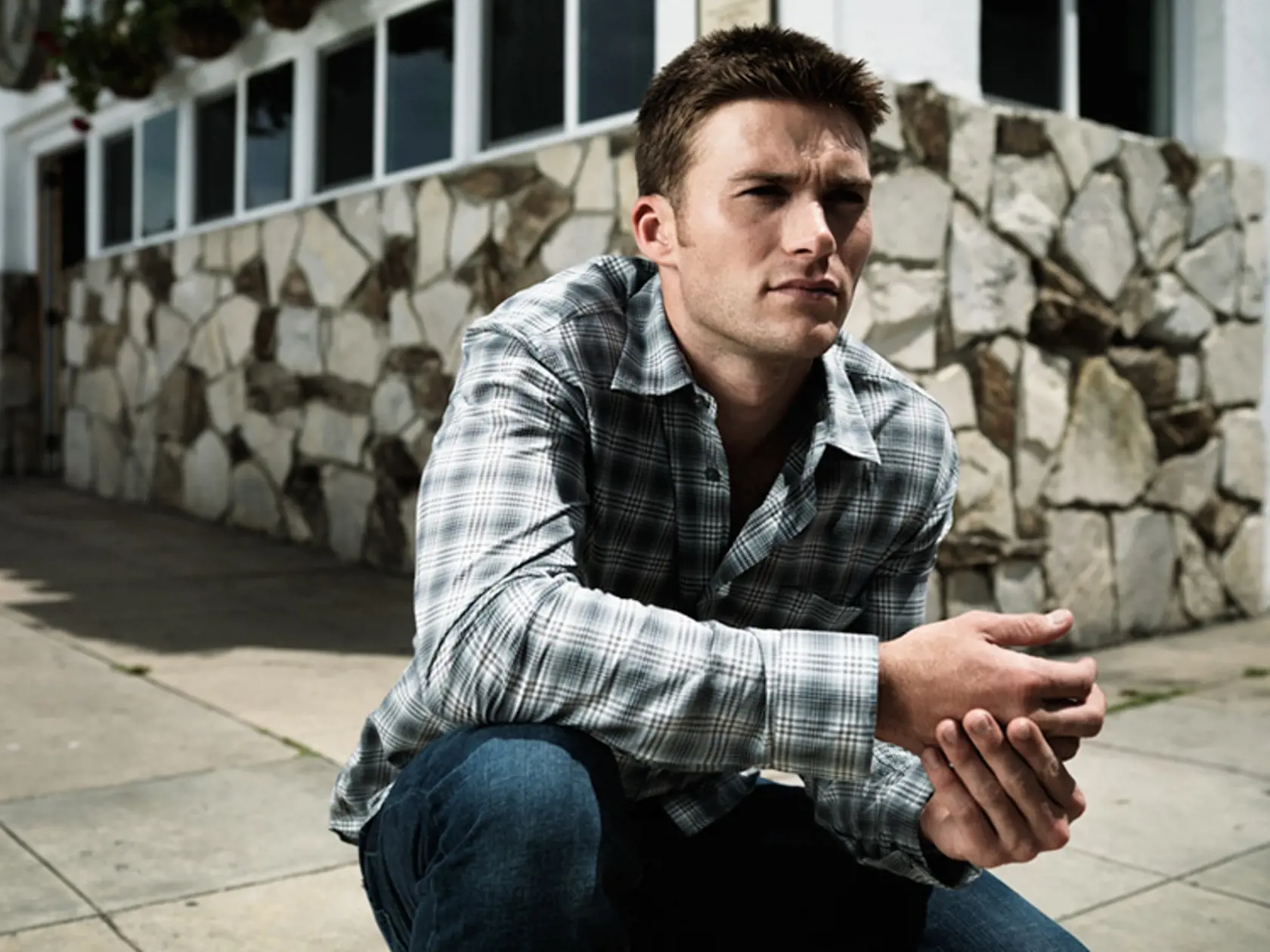 Actor Scott Eastwood, son of Clint Eastwood, in front of McCaffrey's bar, which he and other investors (?) are taking over on May 1, 2012, Solana Beach, CA.
