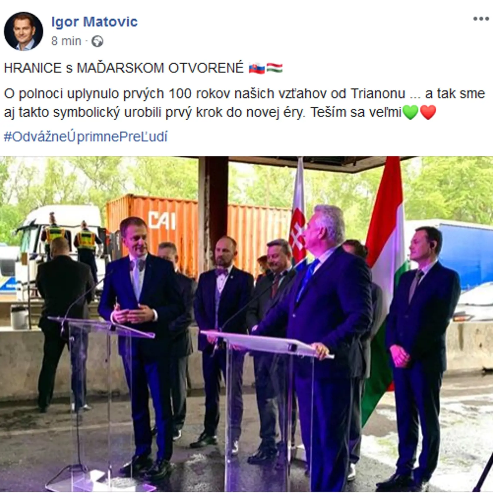 Facebookový status Igora Matoviča