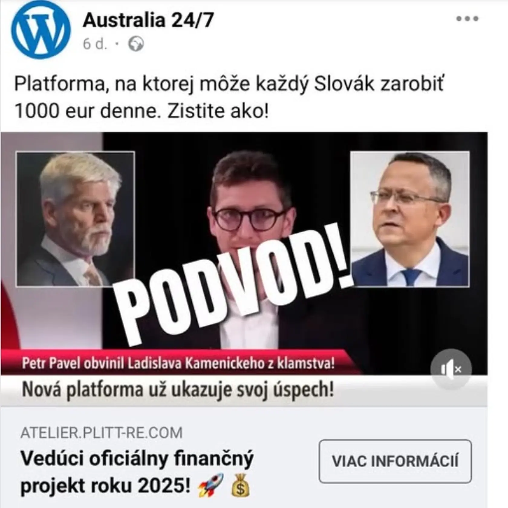 Podvodná stránka.