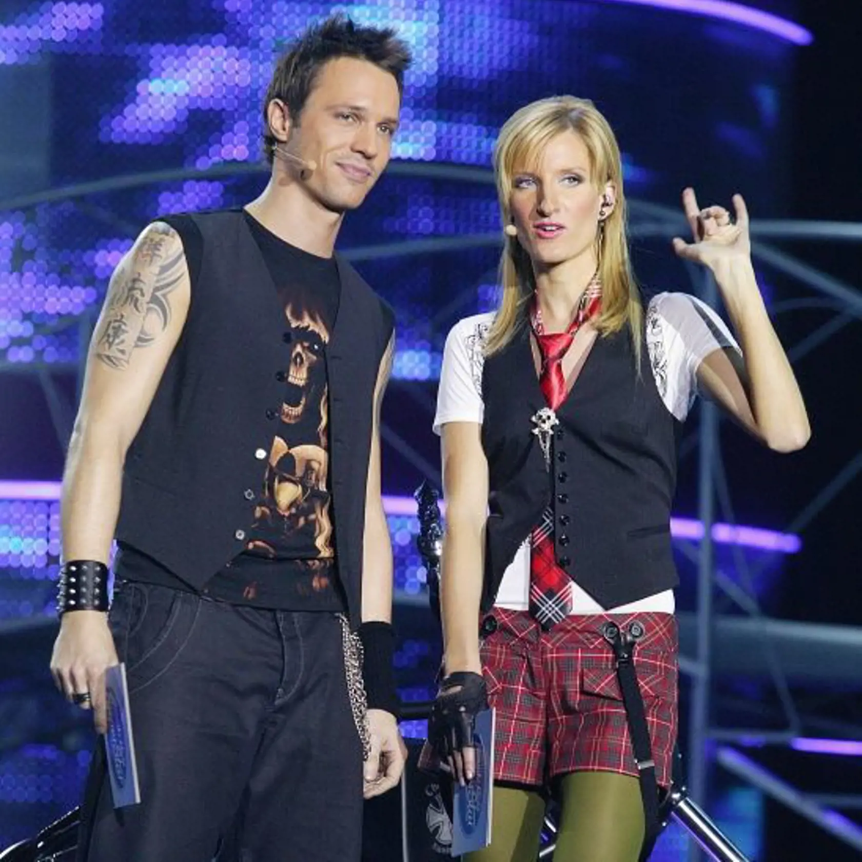 Legendárna moderátorská dvojica Martin Pyco Rausch a Adela Vinczeová (vtedy ešte Banášová).