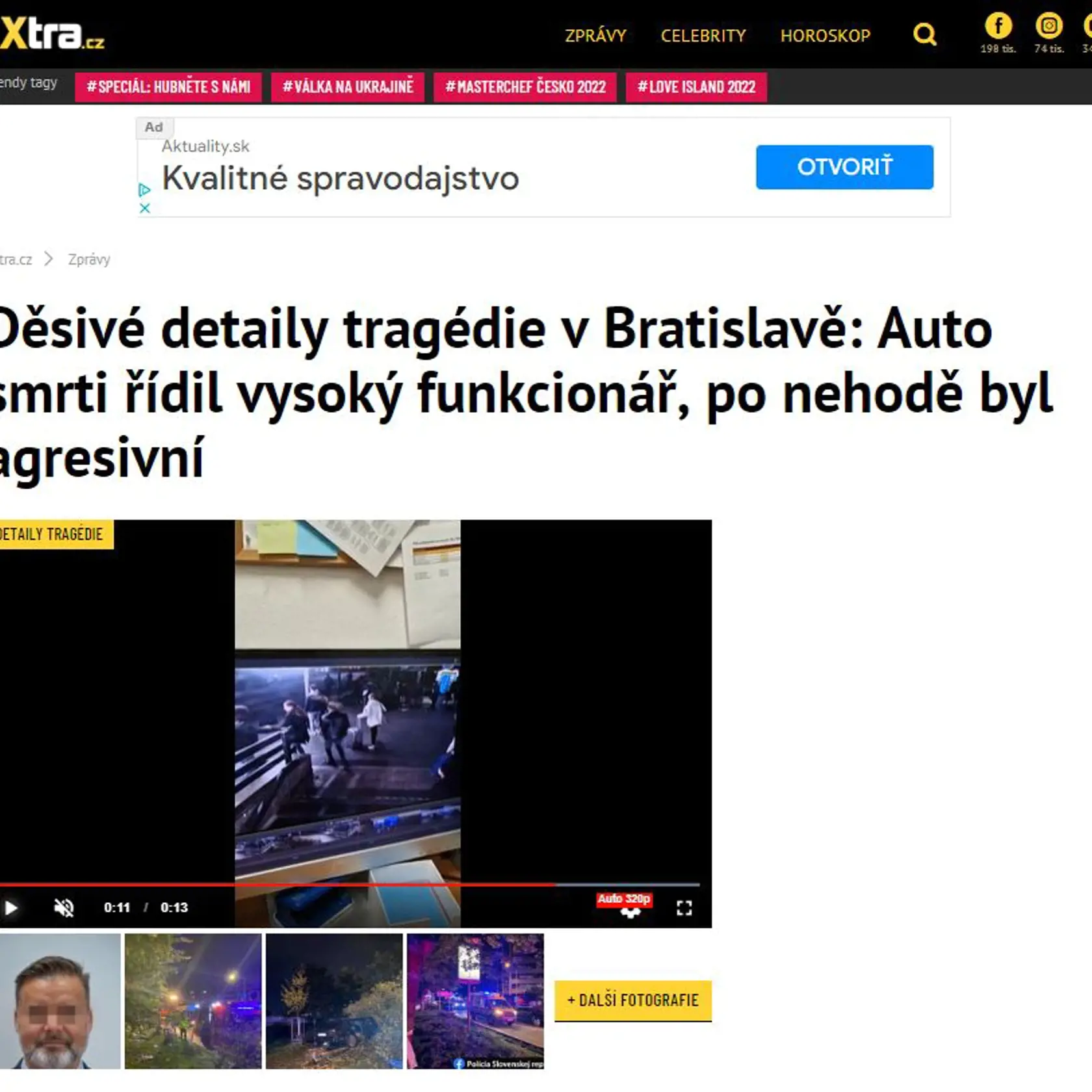Takto reagovali na tragickú nehodu na Zochovej v Bratislave médiá v Česku.