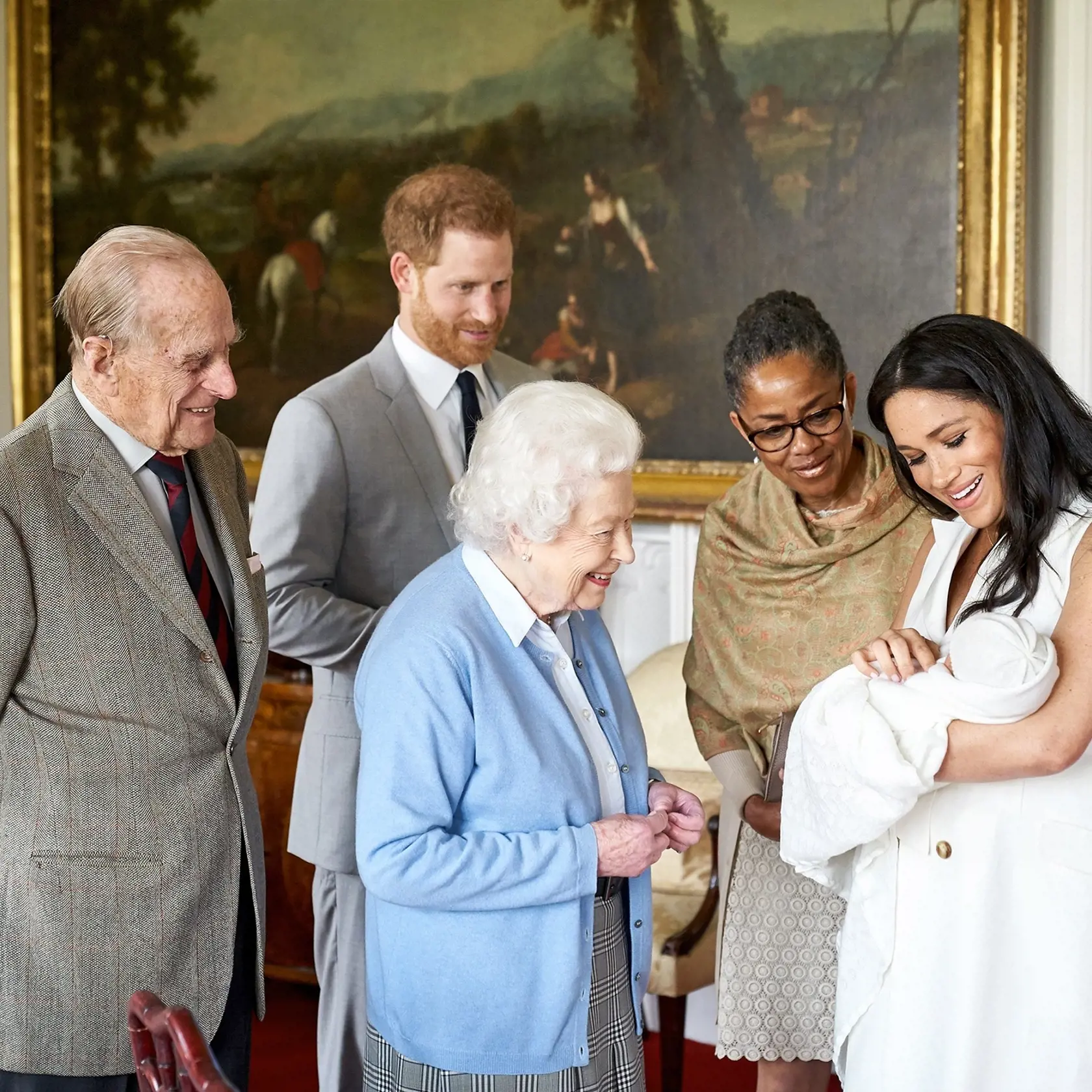 Queen Elizabeth II meets new grandson Archie Harrison Mountbatten-Windsor, Windsor Castle, UK - 08 May 2019