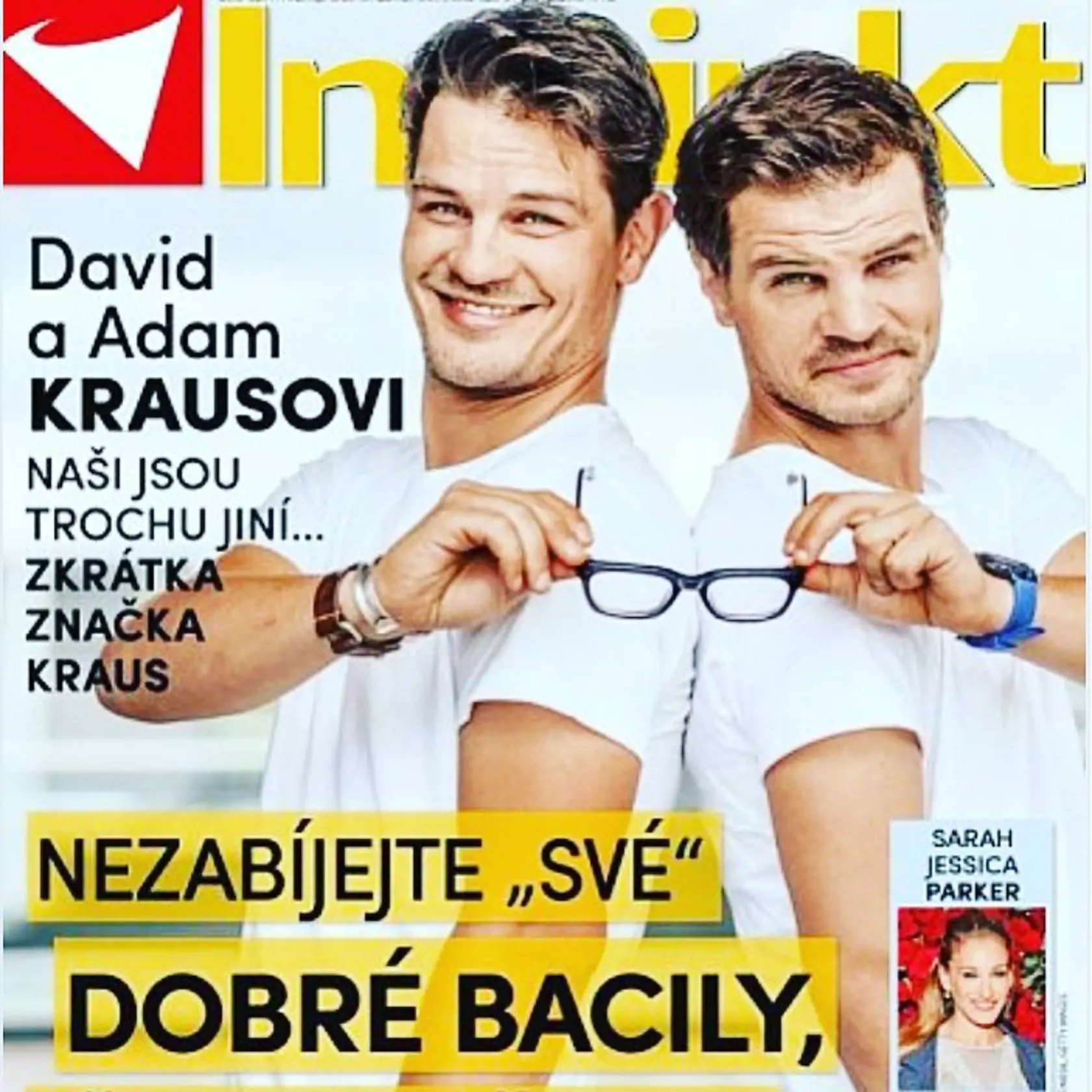 Adam a David Krausovci na obálke časopisu Instinkt.