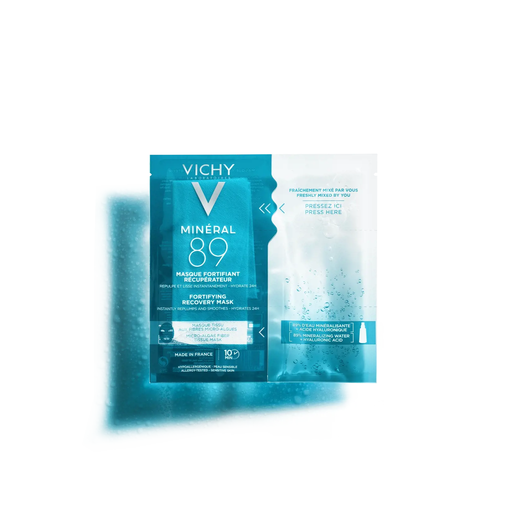Minéral 89 Hyaluron-Booster Textilná pleťová maska z mikrorias, Vichy, 4,90 €