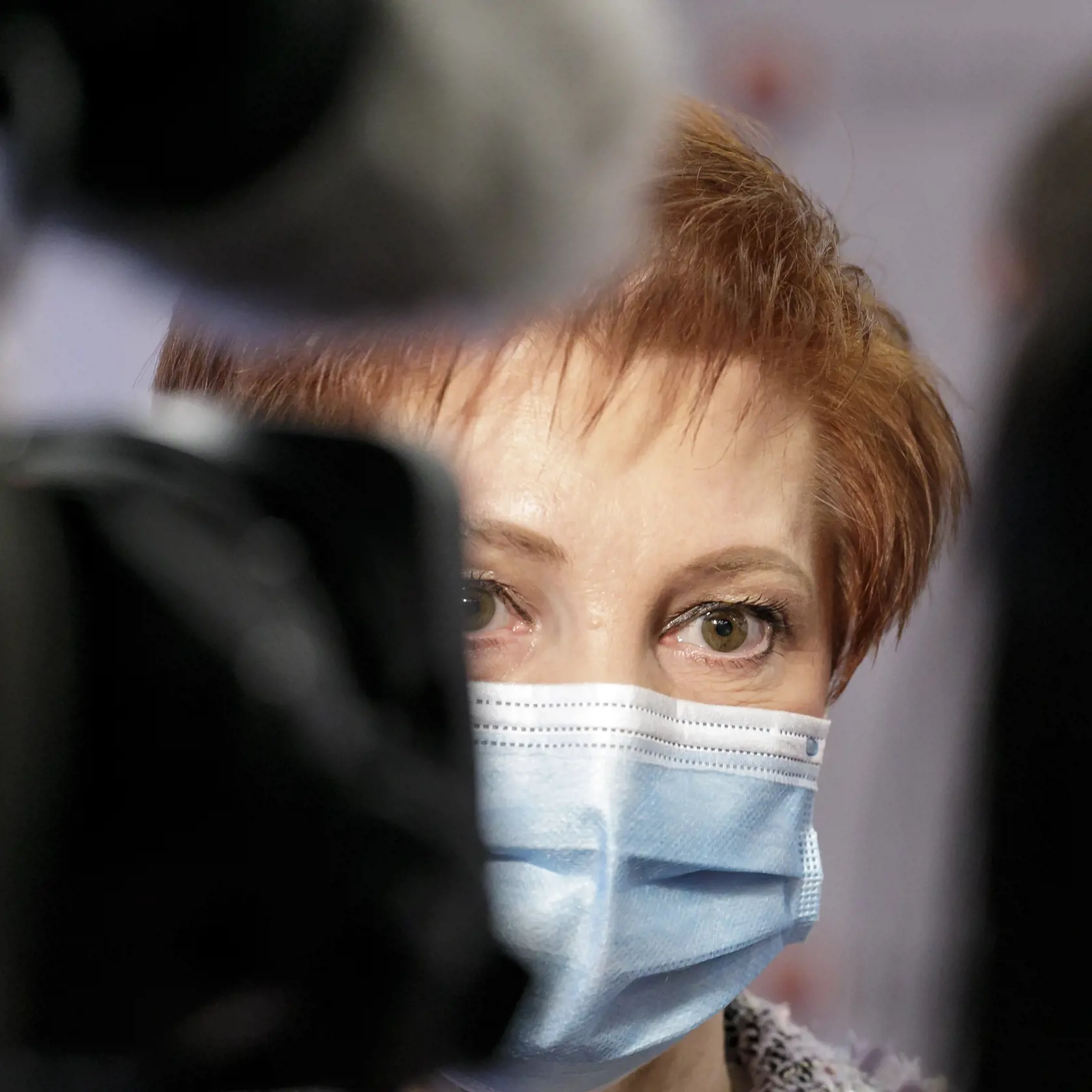 Na snímke poslankyňa NRSR Jarmila Halgašová (SaS) odpovedá na otázky novinárov počas 23. schôdze Národnej rady SR v Bratislave 29. januára 2021. FOTO TASR – Dano Veselský
