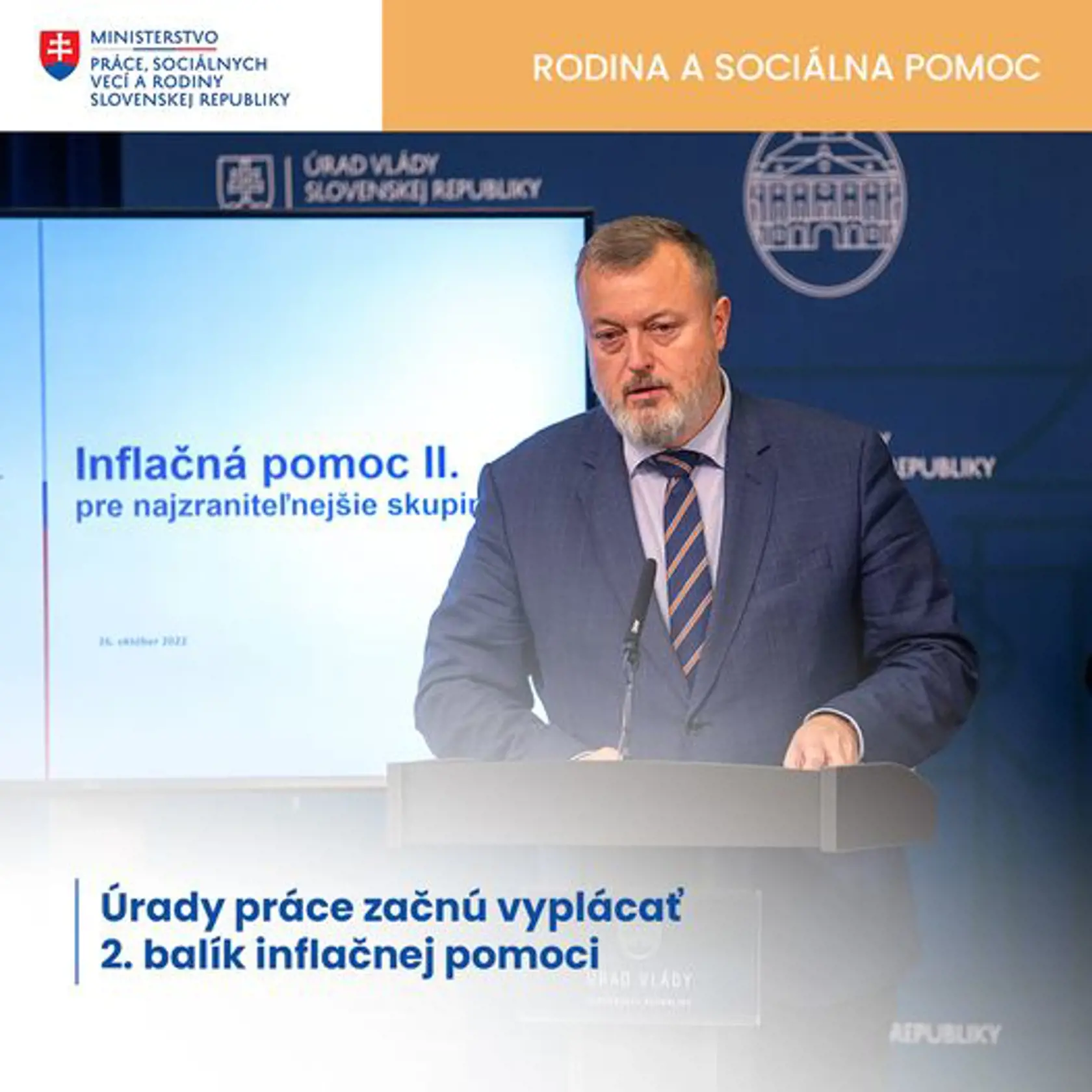 Úrady práce začnú už tento mesiac vyplácať vybraným skupinám obyvateľov 2. balík inflačnej pomoci.