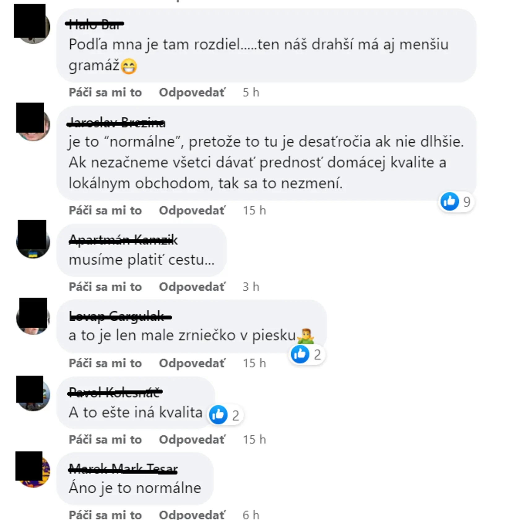 Reakcie Slovákov.