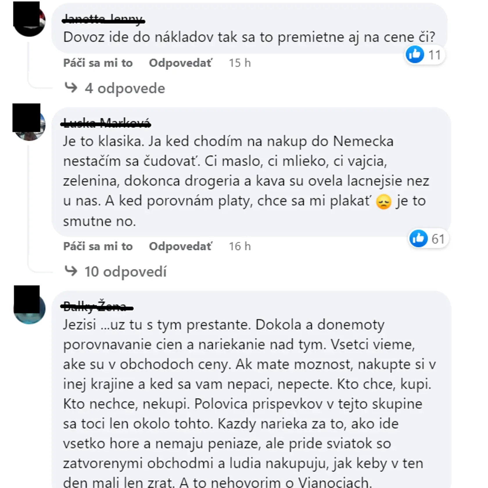 Reakcie Slovákov.