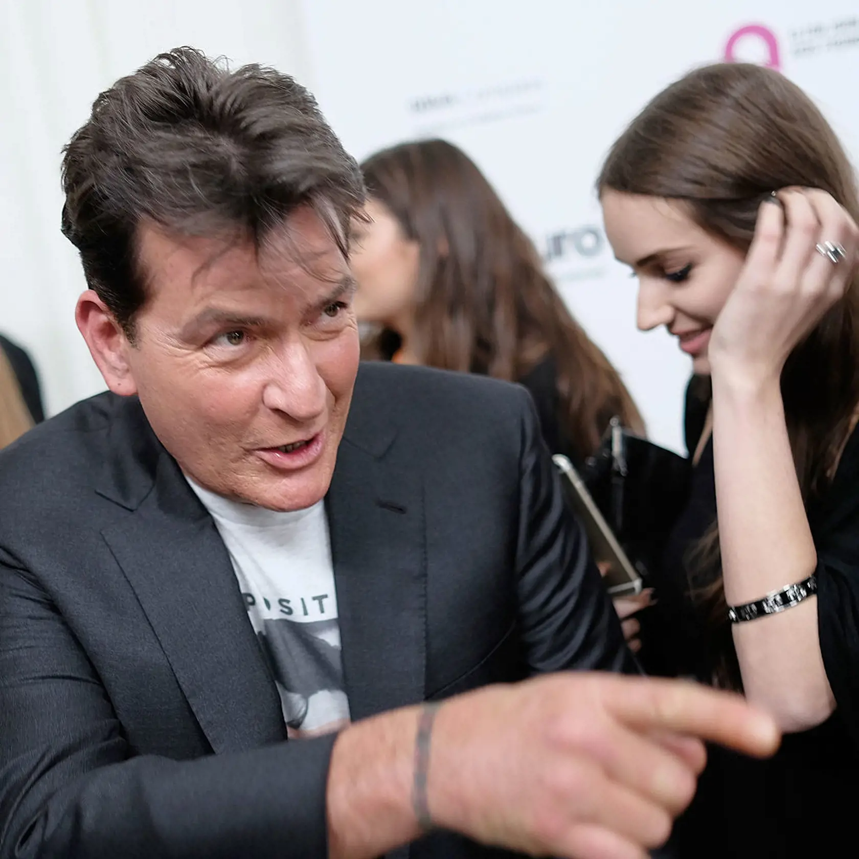 WEST HOLLYWOOD, CA - FEBRUARY 28:   Charlie Sheen attends the 24th Annual Elton John AIDS Foundation's Oscar Viewing Party at The City of West Hollywood Park on February 28, 2016 in West Hollywood, California.  (Photo by Dimitrios Kambouris/Getty Images for EJAF)