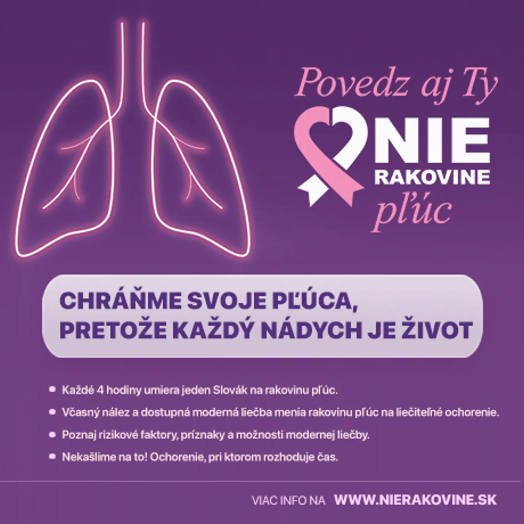 Osveta a prevencia sú dôležité aj v boji s karcinómom pľúc.