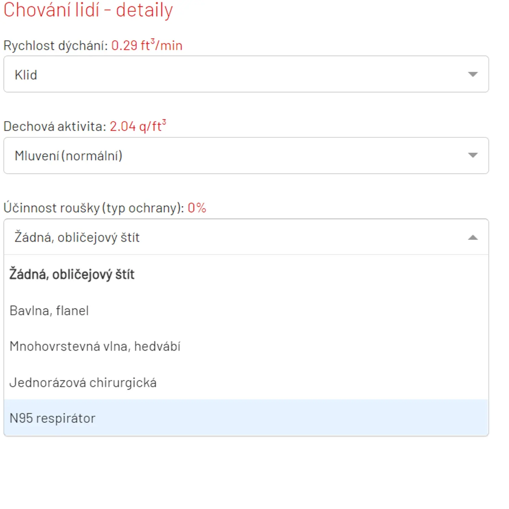V Covid kalkulačke si viete nastaviť naozaj podrobné parametre.