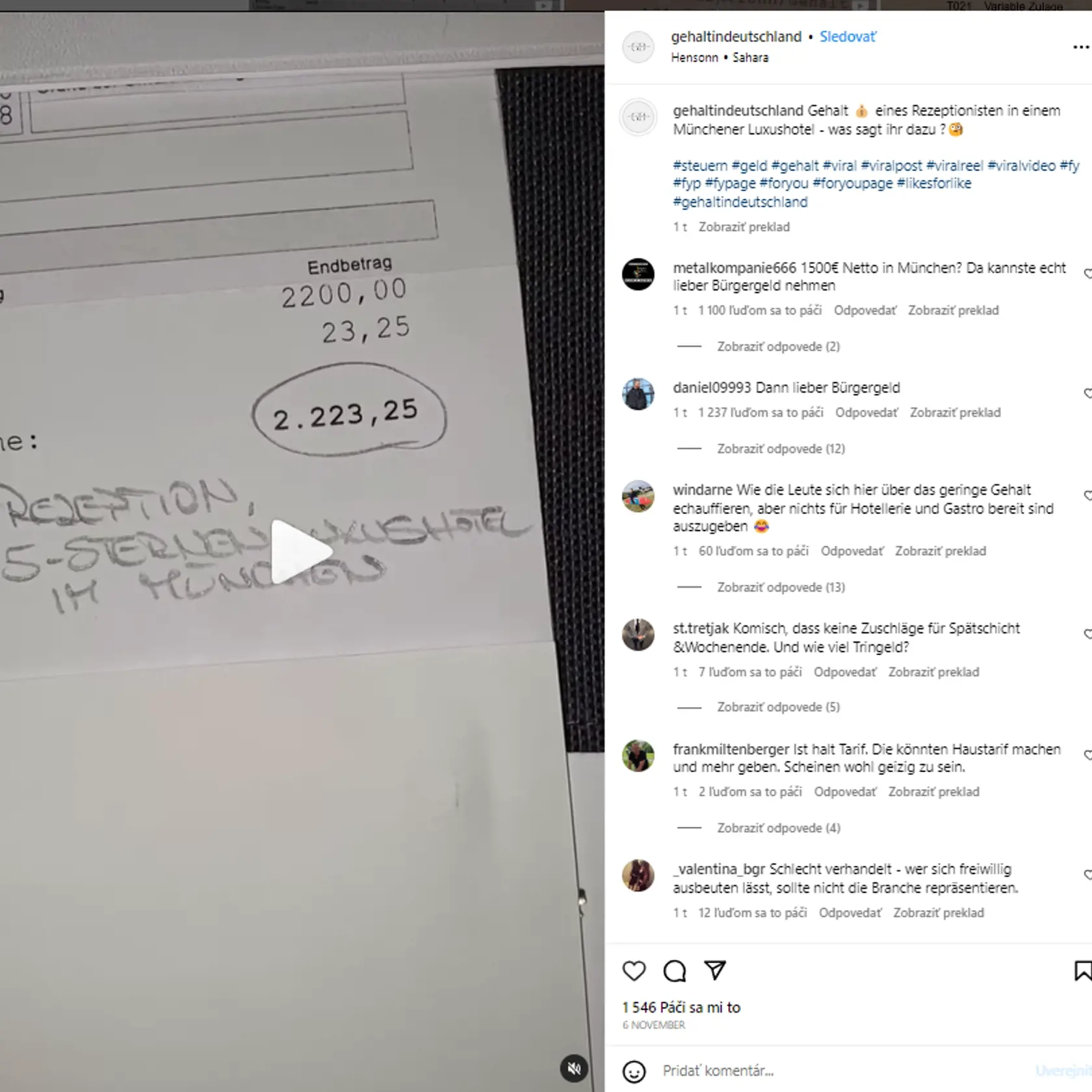 Recepčná v 5-hviezdičkovom hoteli v Mníchove sa vôbec nemá zle. Vo veku 24 rokov si tu zarobí okolo 2 200 eur.