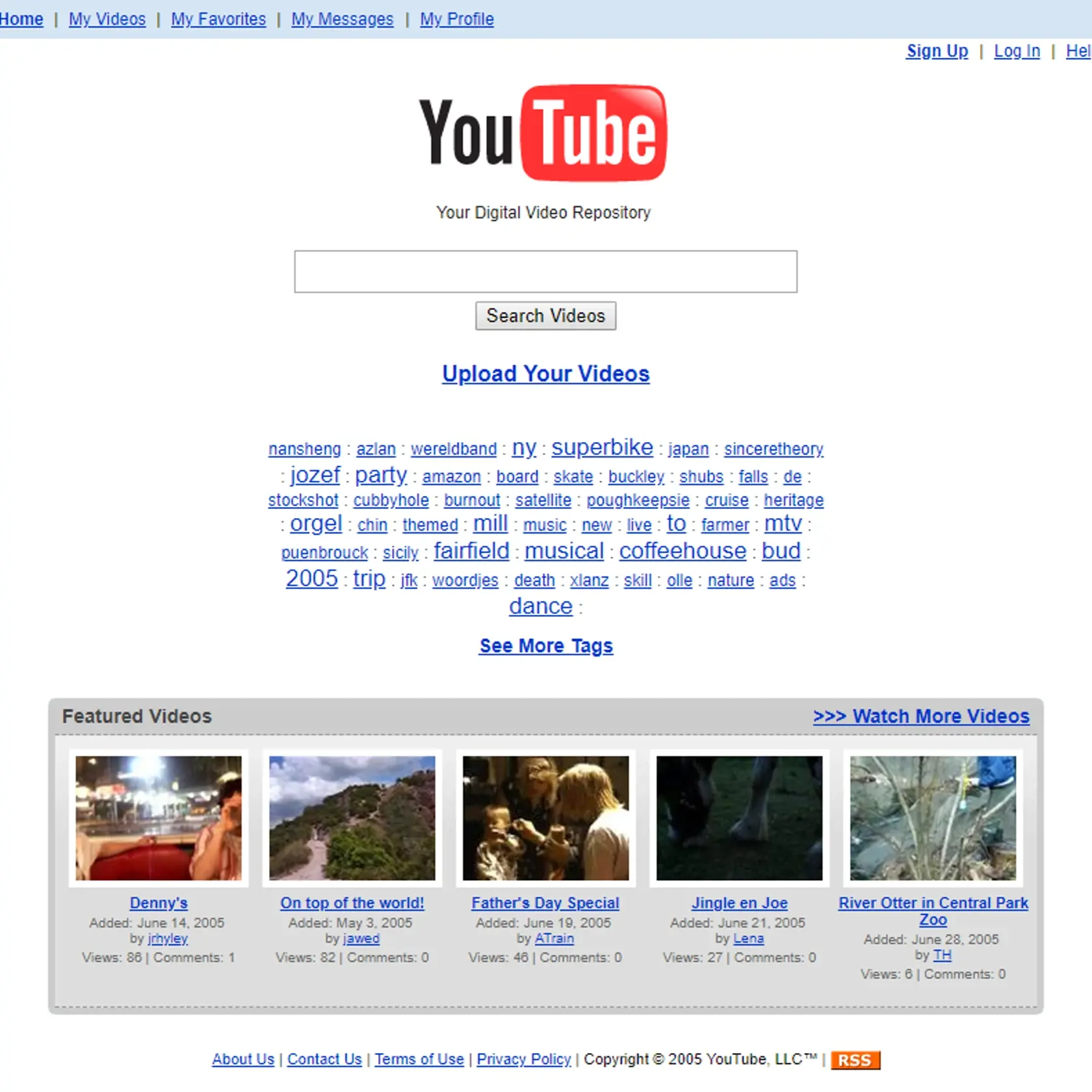 Takto vyzeral YouTube v roku 2005.
