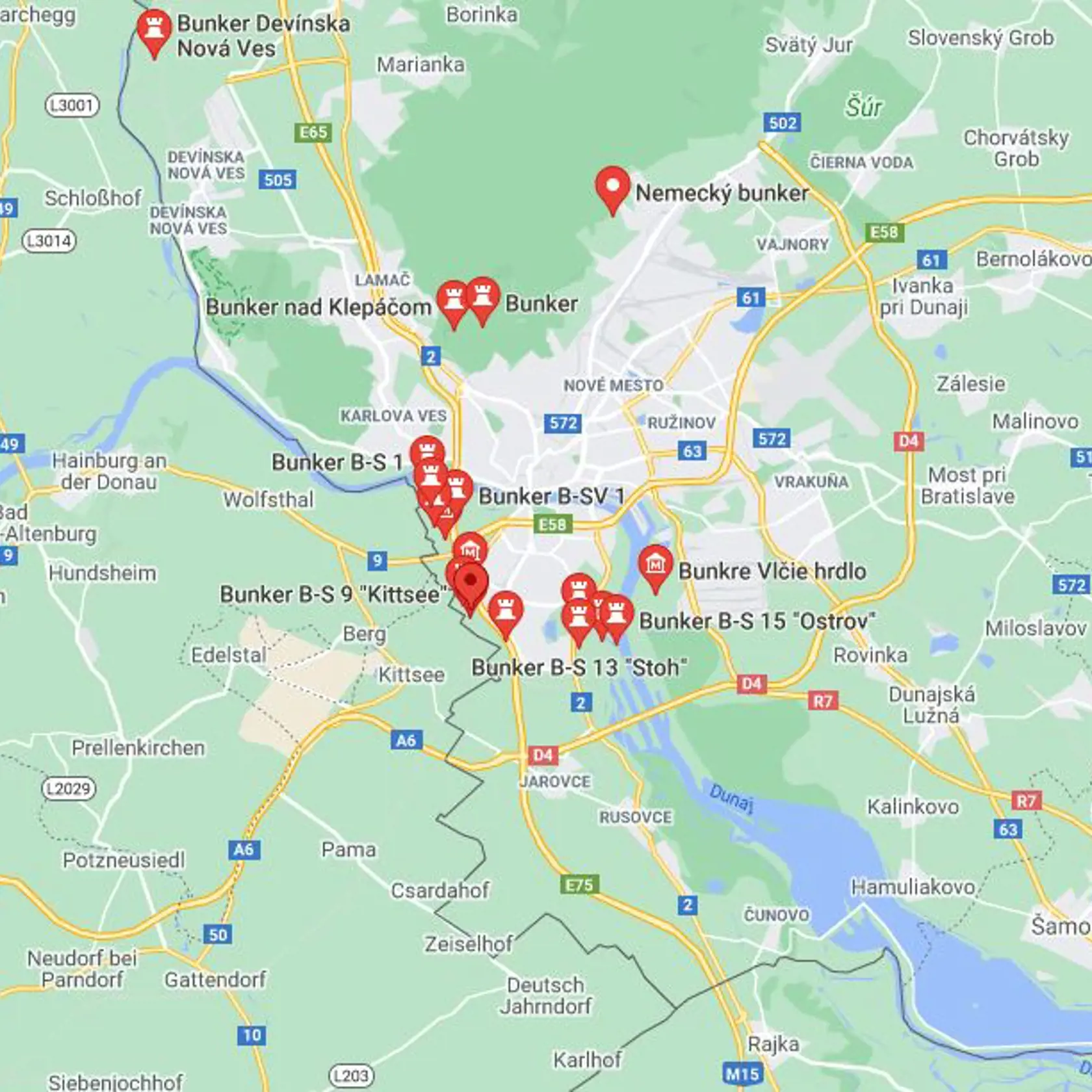 Tu všade sú v Bratislave historické vojenské bunkre.