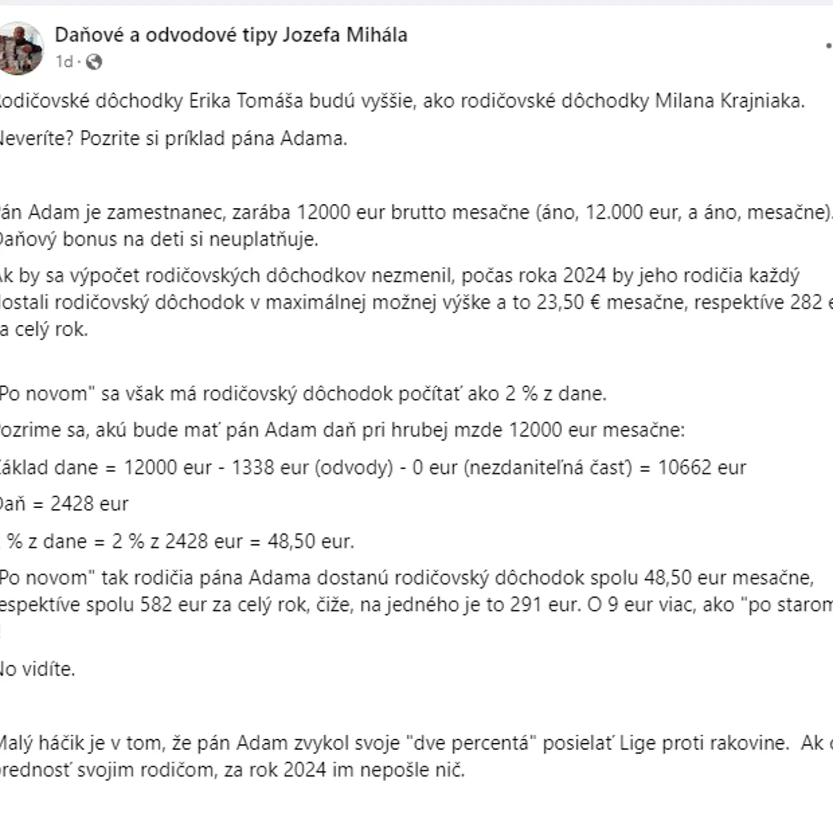 Rodičovské dôchodky budú pre vašich rodičov po novom vyššie, iba ak zarábate nad 12 000 eur.