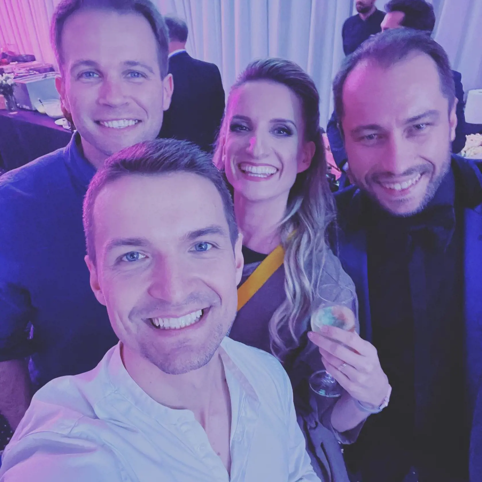 Adela Vinczeová so všetkými svojimi láskami. Bývalí partneri Tomáš Bezdeda a Peter Modrovský a manžel Viktor Vincze.