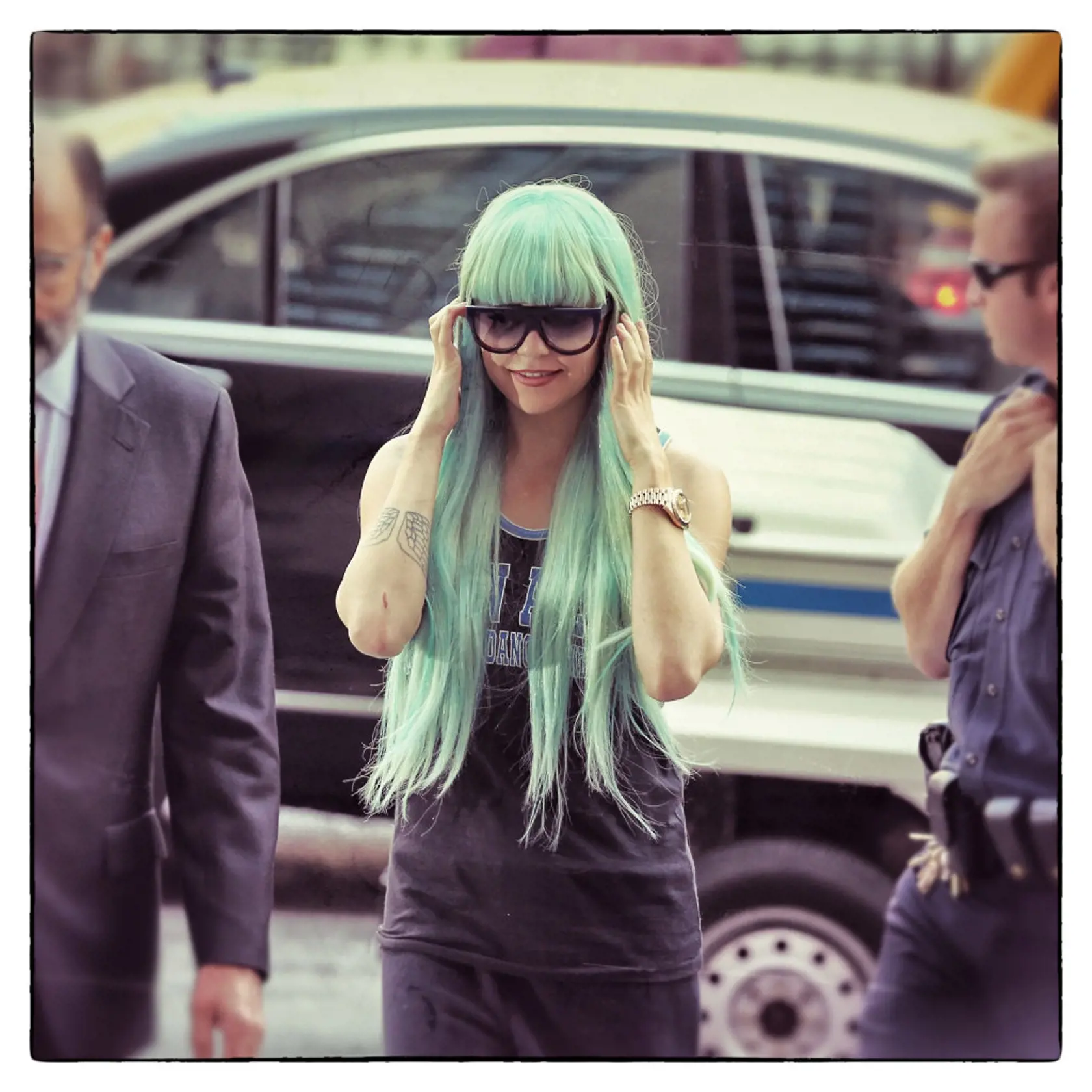 NEW YORK, NY - JULY 09:  (EDITORS NOTE: This image was processed using digital filters) Amanda Bynes attends an appearance at Manhattan Criminal Court on July 9, 2013 in New York City. Bynes is facing charges of reckless endangerment, tampering with evidence and criminal possession of marijuana in relation to her arrest on May 23, 2013.  (Photo by Neilson Barnard/Getty Images)
