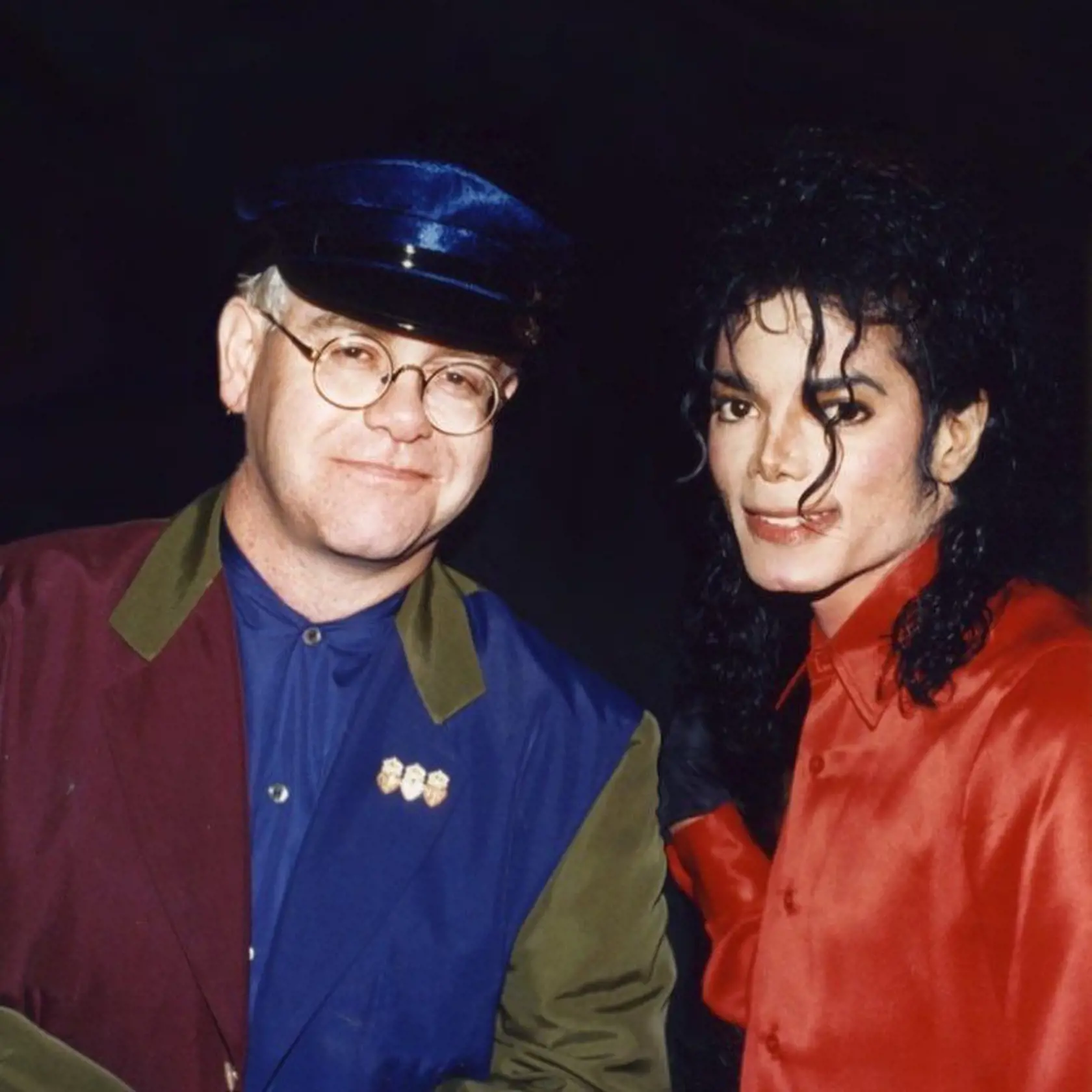 Legendy popu: Elton John a Michael Jackson na archívnej snímke.