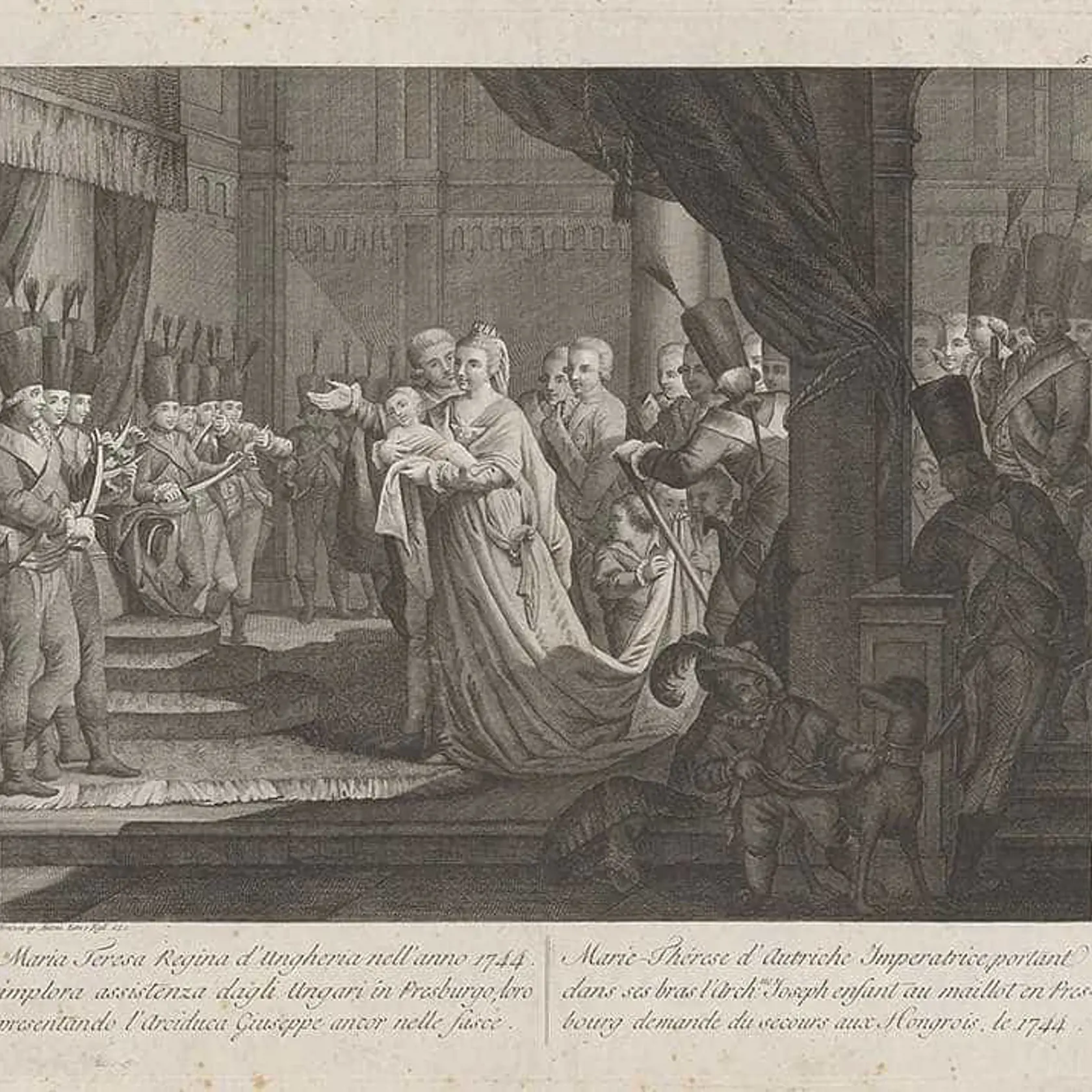 Mária Terézia, rytina, Galéria mesta Bratislavy.