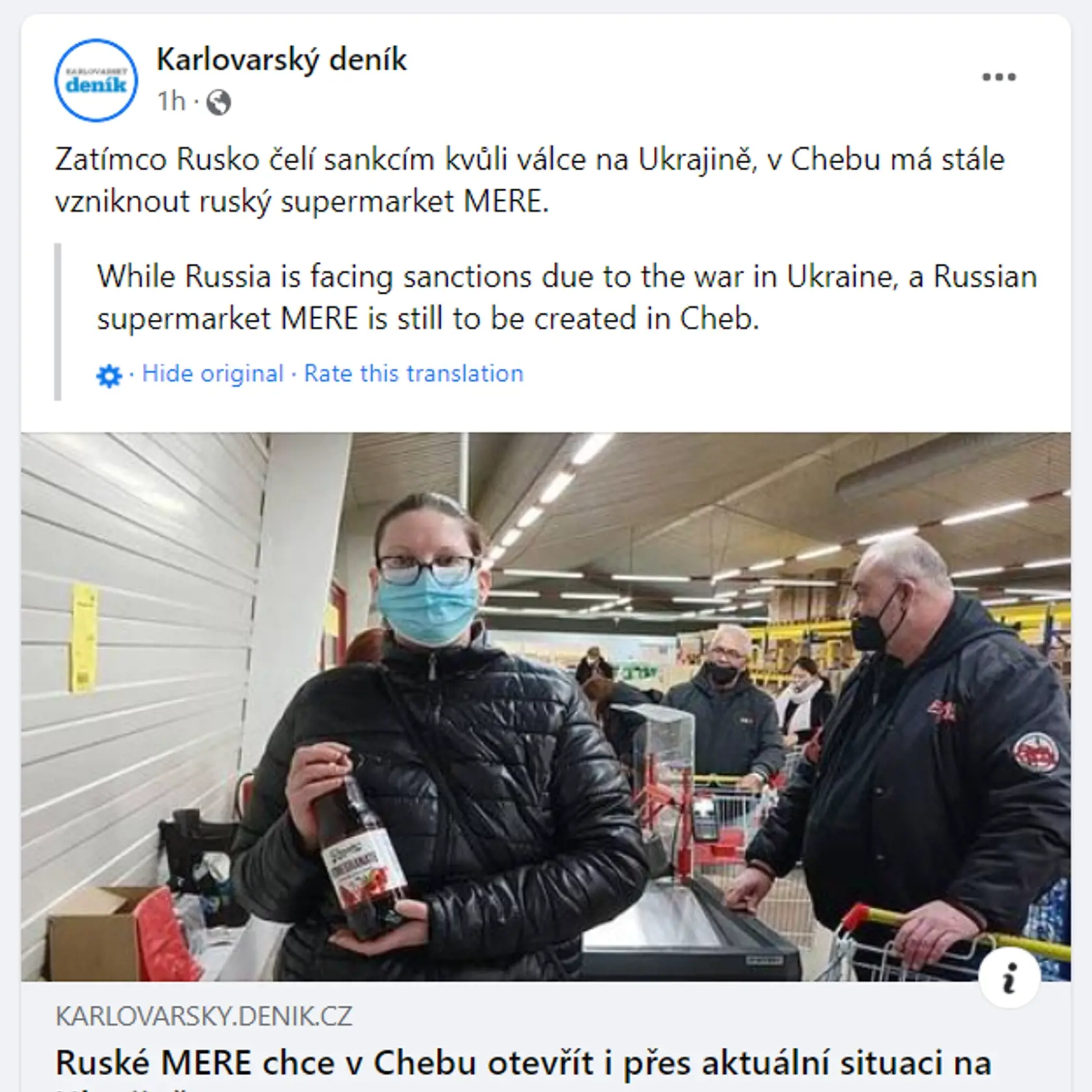 České médiá informujú, že novú pobočku Mere v Česku otvoria aj napriek tomu, že Rusko čelí sankciám kvôli vojne na Ukrajine.